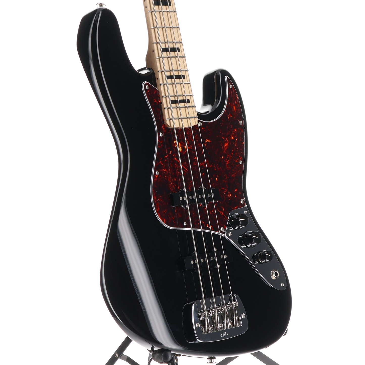G&L Fullerton Deluxe JB Electric Bass Jet Black Maple Fingerboard w/Block Inlay (11014)