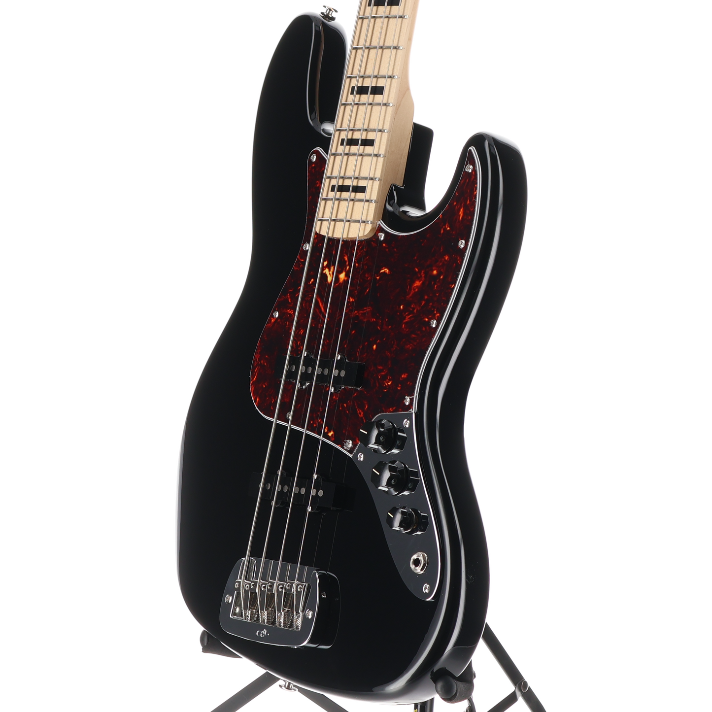 G&L Fullerton Deluxe JB Electric Bass Jet Black Maple Fingerboard w/Block Inlay (11014)