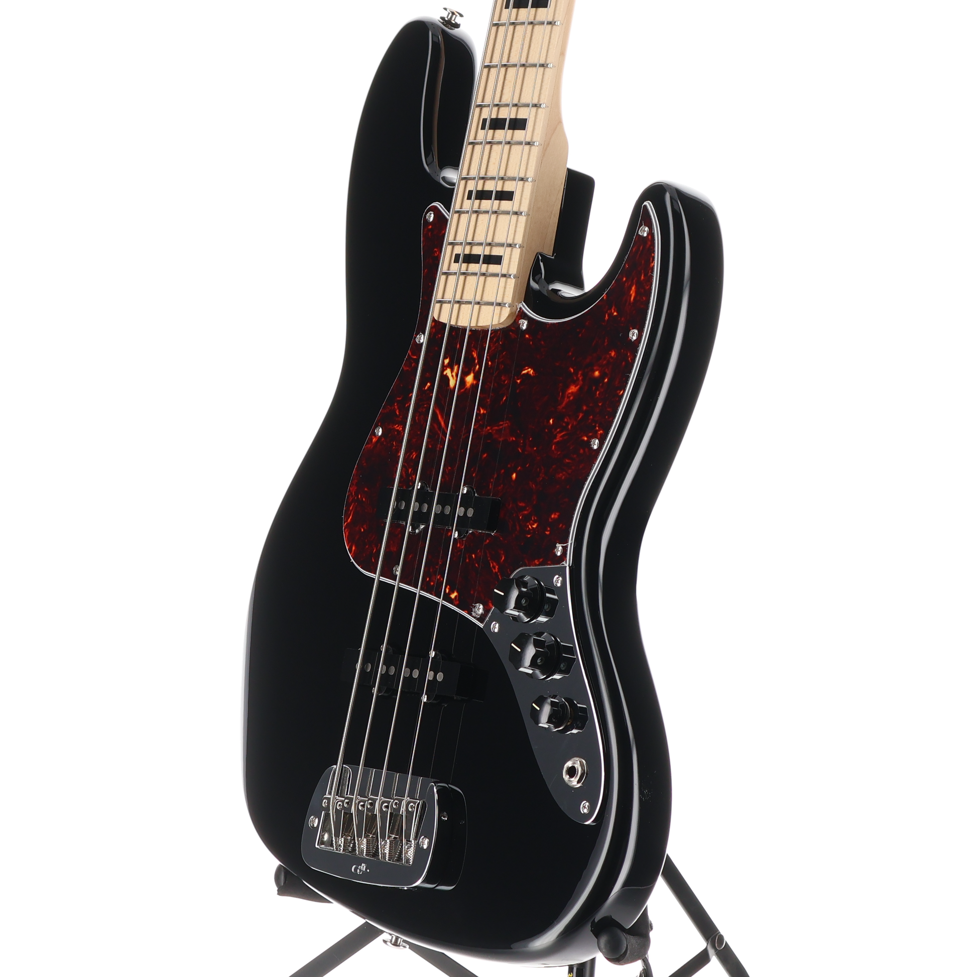 G&L Fullerton Deluxe JB Electric Bass Jet Black Maple Fingerboard w/Block Inlay (11014)