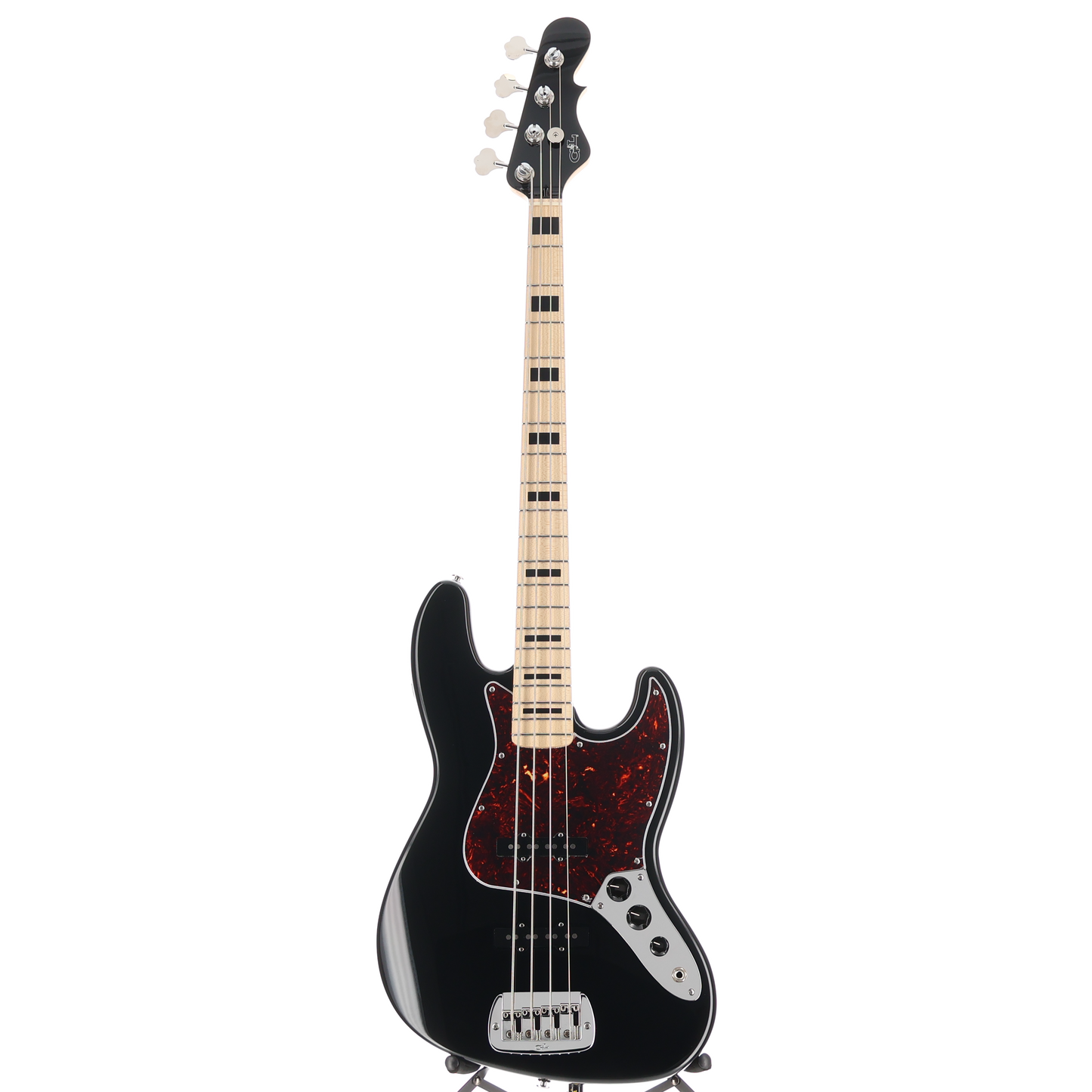 G&L Fullerton Deluxe JB Electric Bass Jet Black Maple Fingerboard w/Block Inlay (11014)