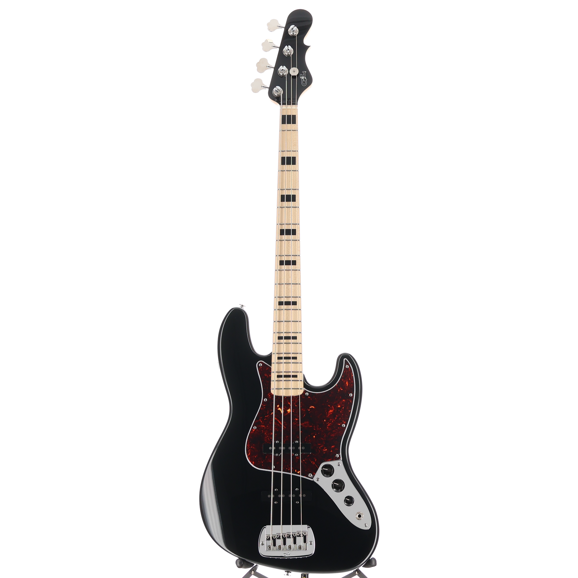 G&L Fullerton Deluxe JB Electric Bass Jet Black Maple Fingerboard w/Block Inlay (11014)