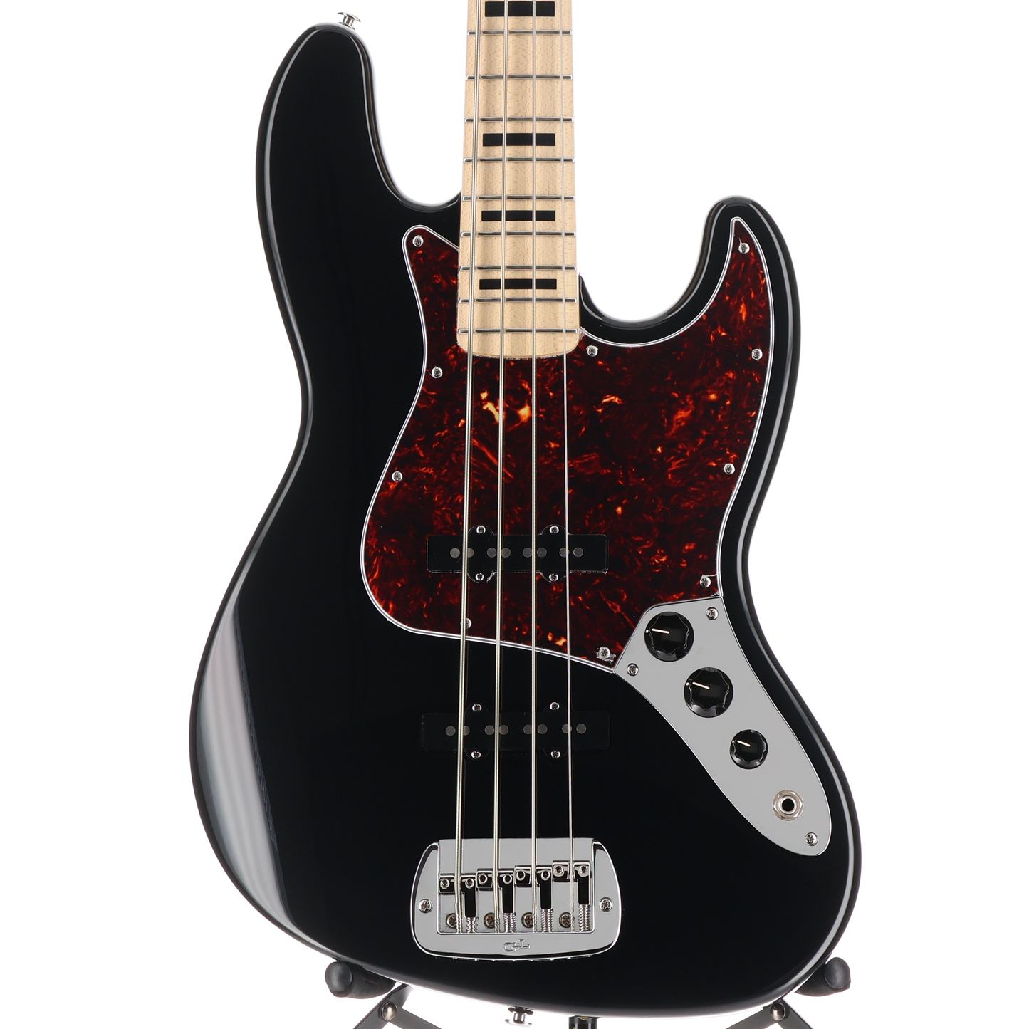 G&L Fullerton Deluxe JB Electric Bass Jet Black Maple Fingerboard w/Block Inlay (11014)