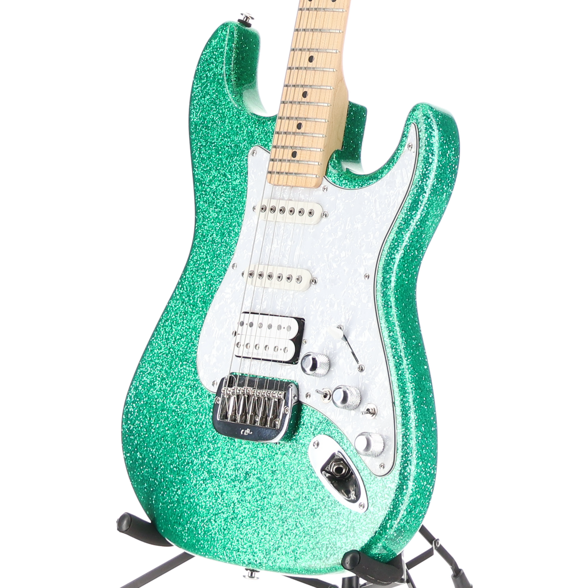G&L Fullerton Deluxe Legacy Electric Guitar - MOD - Green Sparkle (C12) (08004)