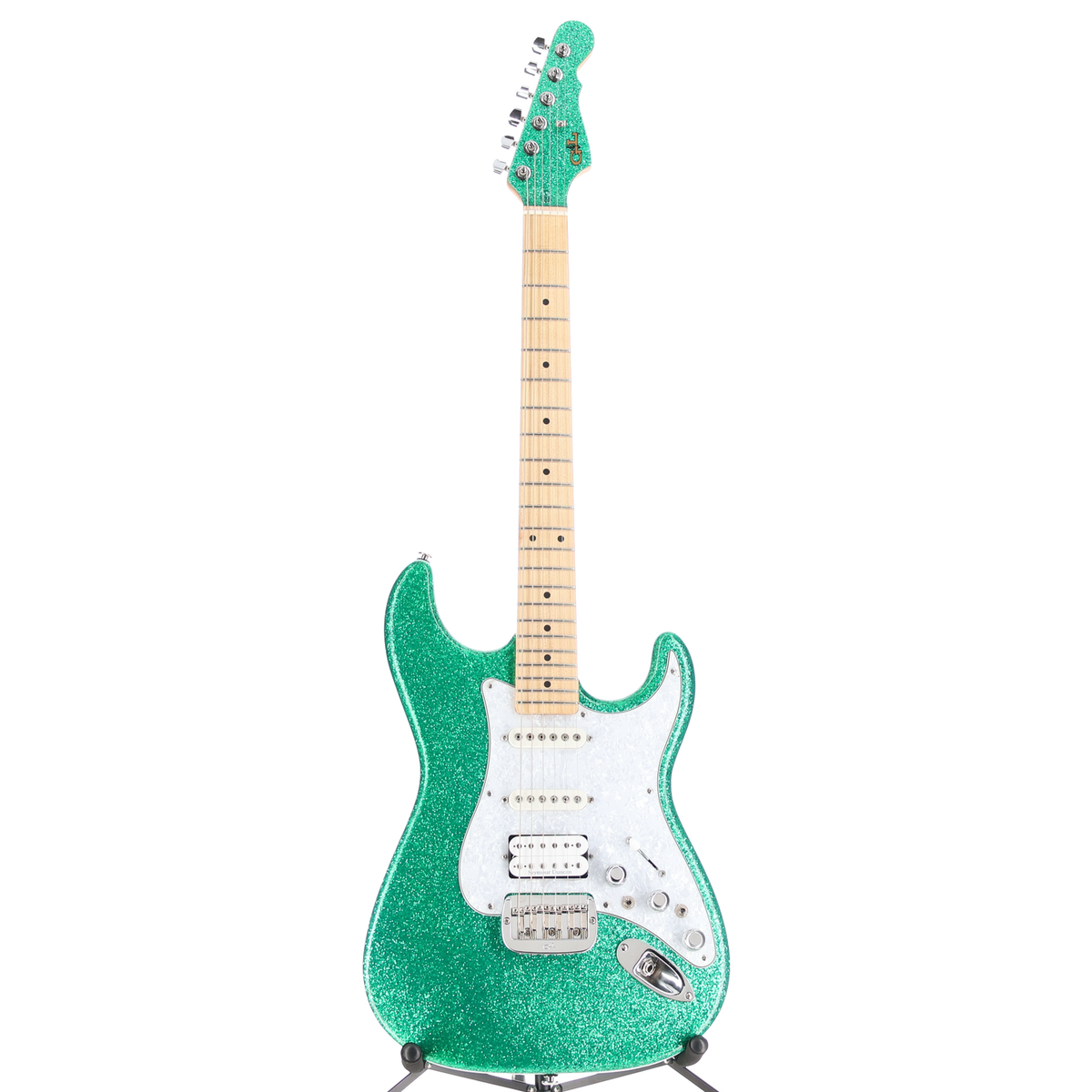 G&L Fullerton Deluxe Legacy Electric Guitar - MOD - Green Sparkle (C12) (08004)