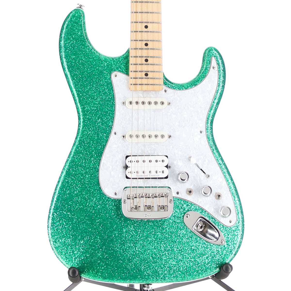 G&L Fullerton Deluxe Legacy Electric Guitar - MOD - Green Sparkle (C12) (08004)