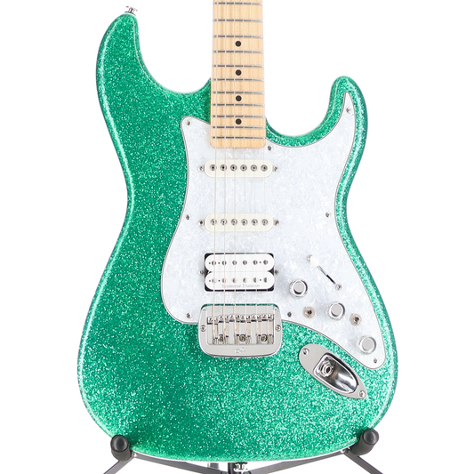 G&L Fullerton Deluxe Legacy Electric Guitar - MOD - Green Sparkle (C12) (08004)