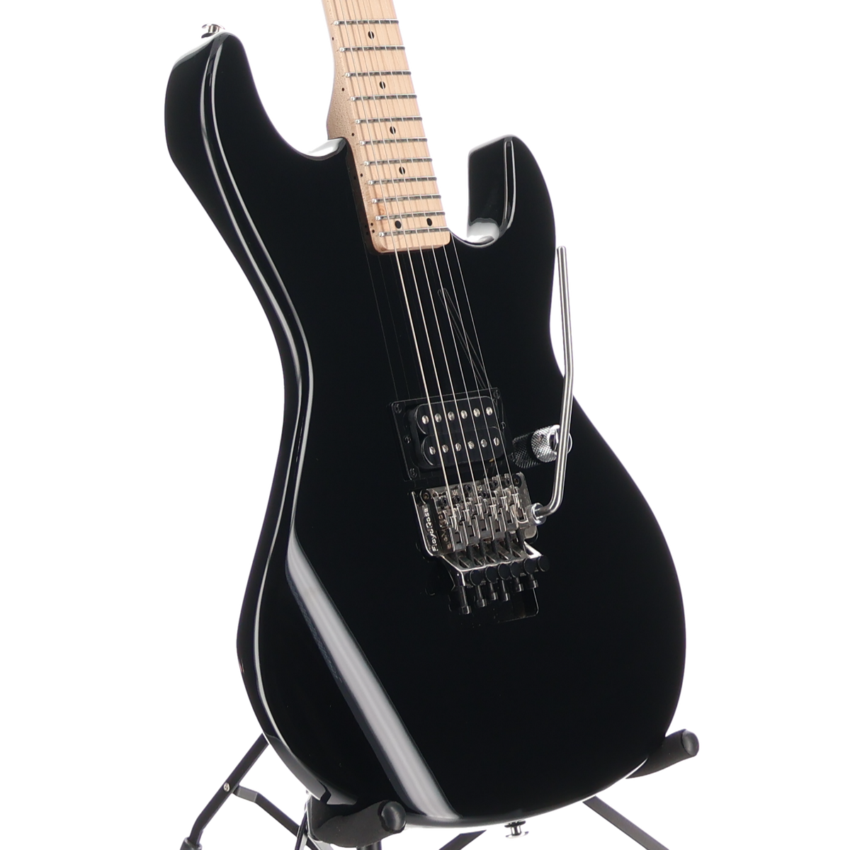 G&L Fullerton Deluxe Rampage 24 - Jet Black, Maple Fingerboard, Chrome Floyd Rose (J10) (05058)