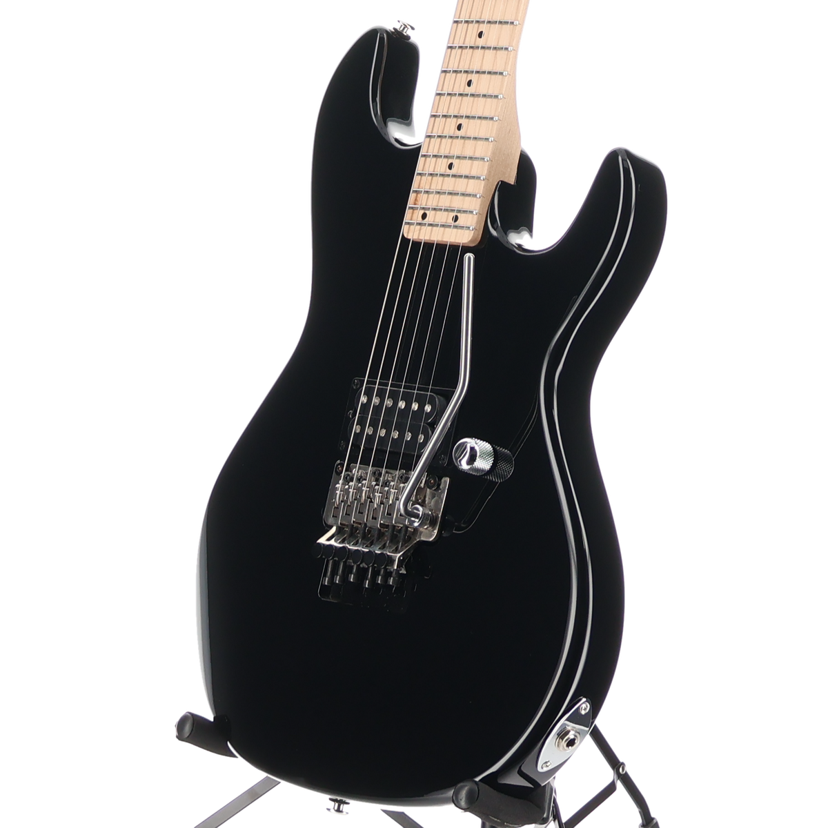G&L Fullerton Deluxe Rampage 24 - Jet Black, Maple Fingerboard, Chrome Floyd Rose (J10) (05058)