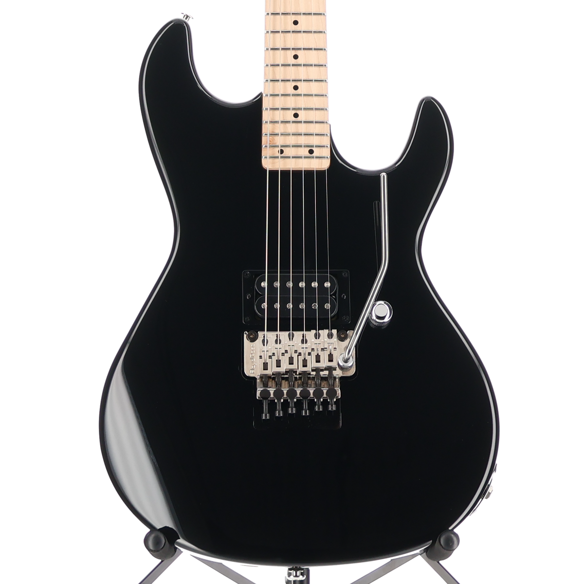 G&L Fullerton Deluxe Rampage 24 - Jet Black, Maple Fingerboard, Chrome Floyd Rose (J10) (05058)