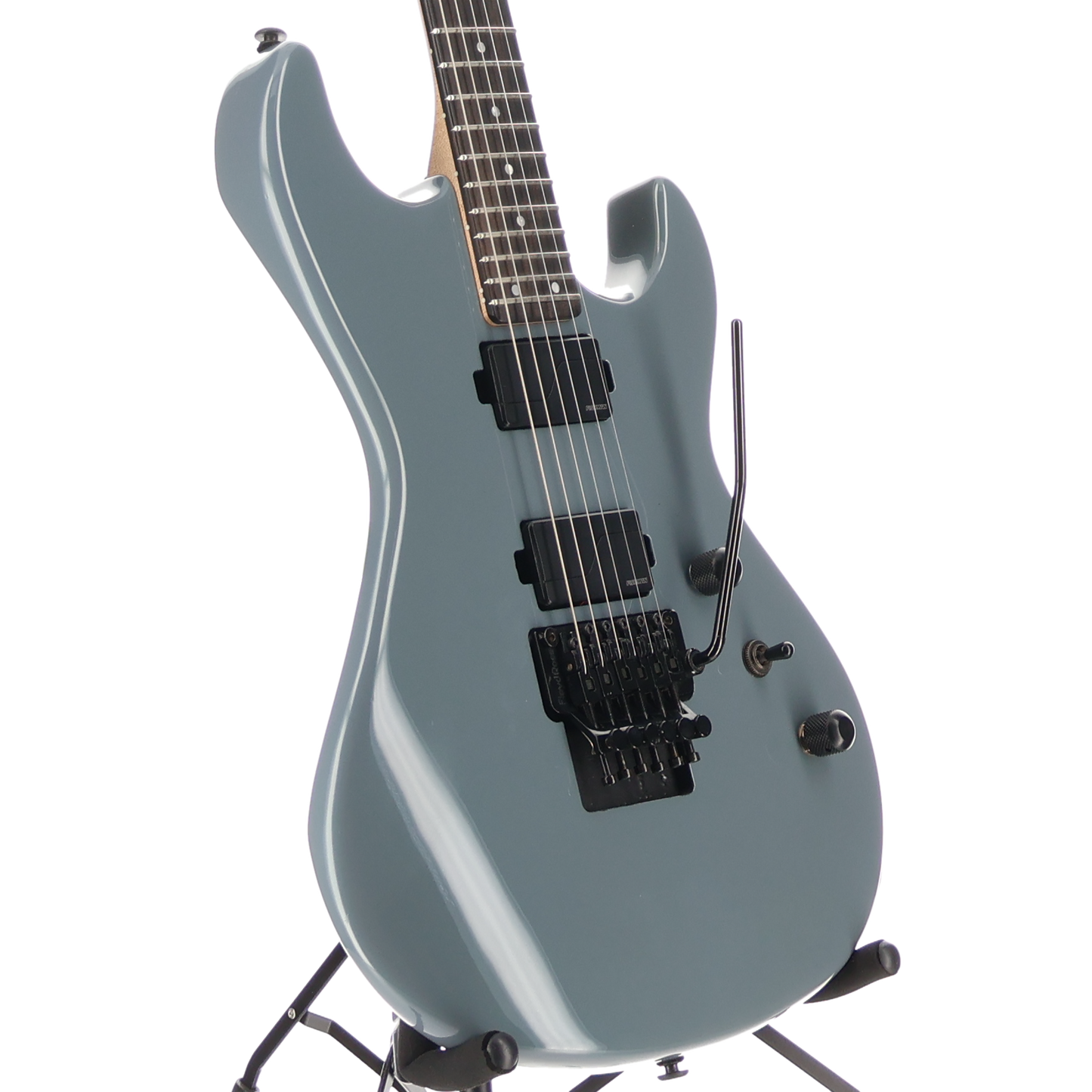 G&L Fullerton Deluxe Rampage 24 - Sparkle Grey, Ebony Fingerboard, Black Floyd Rose, Fishman Humbuckers (L9) (71601)