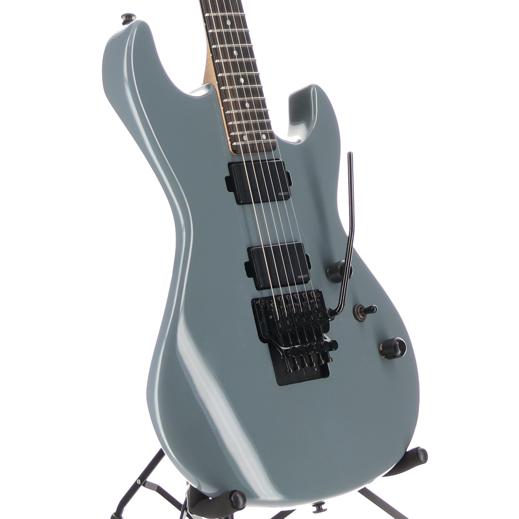 G&L Fullerton Deluxe Rampage 24 - Sparkle Grey, Ebony Fingerboard, Black Floyd Rose, Fishman Humbuckers (L9) (71601)