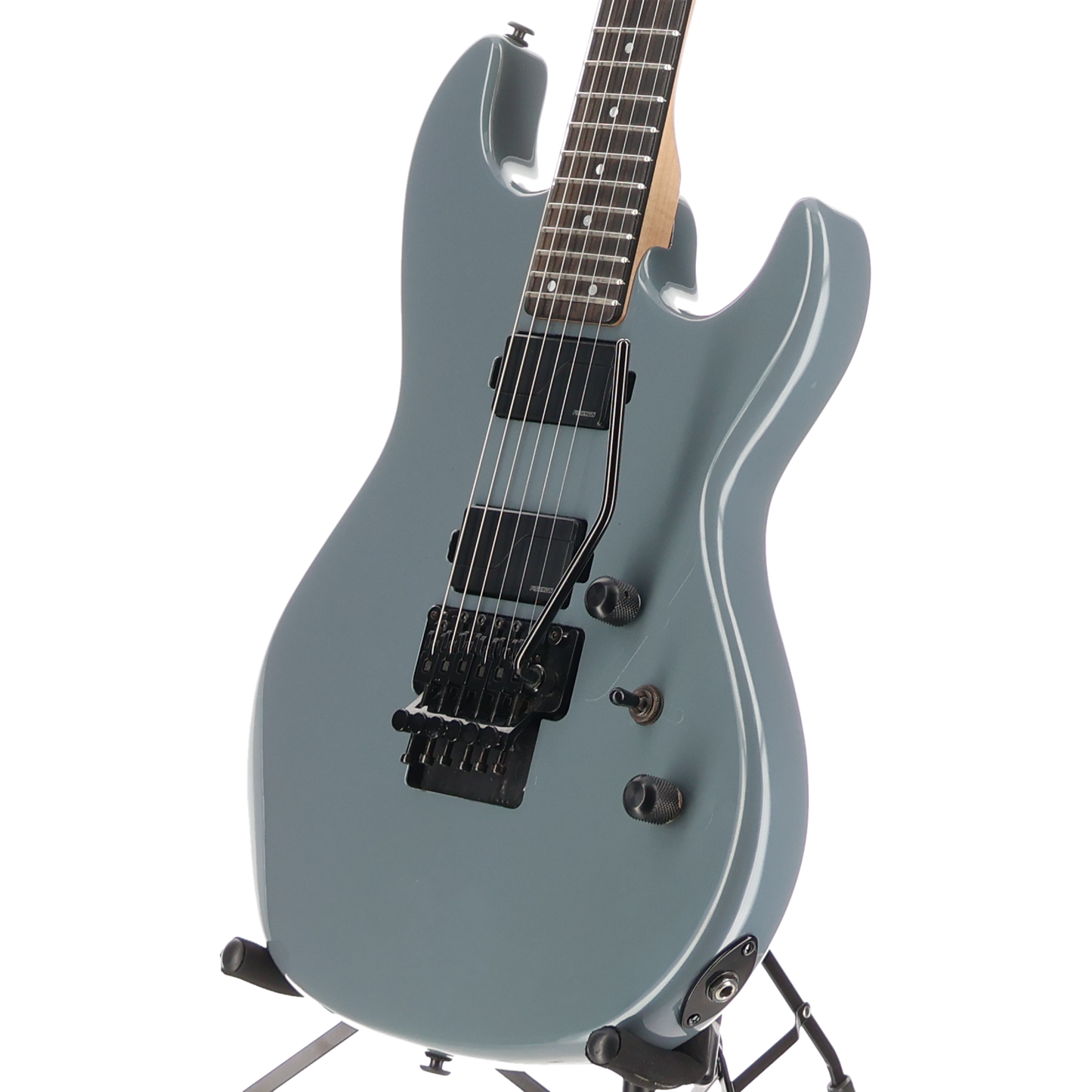 G&L Fullerton Deluxe Rampage 24 - Sparkle Grey, Ebony Fingerboard, Black Floyd Rose, Fishman Humbuckers (L9) (71601)