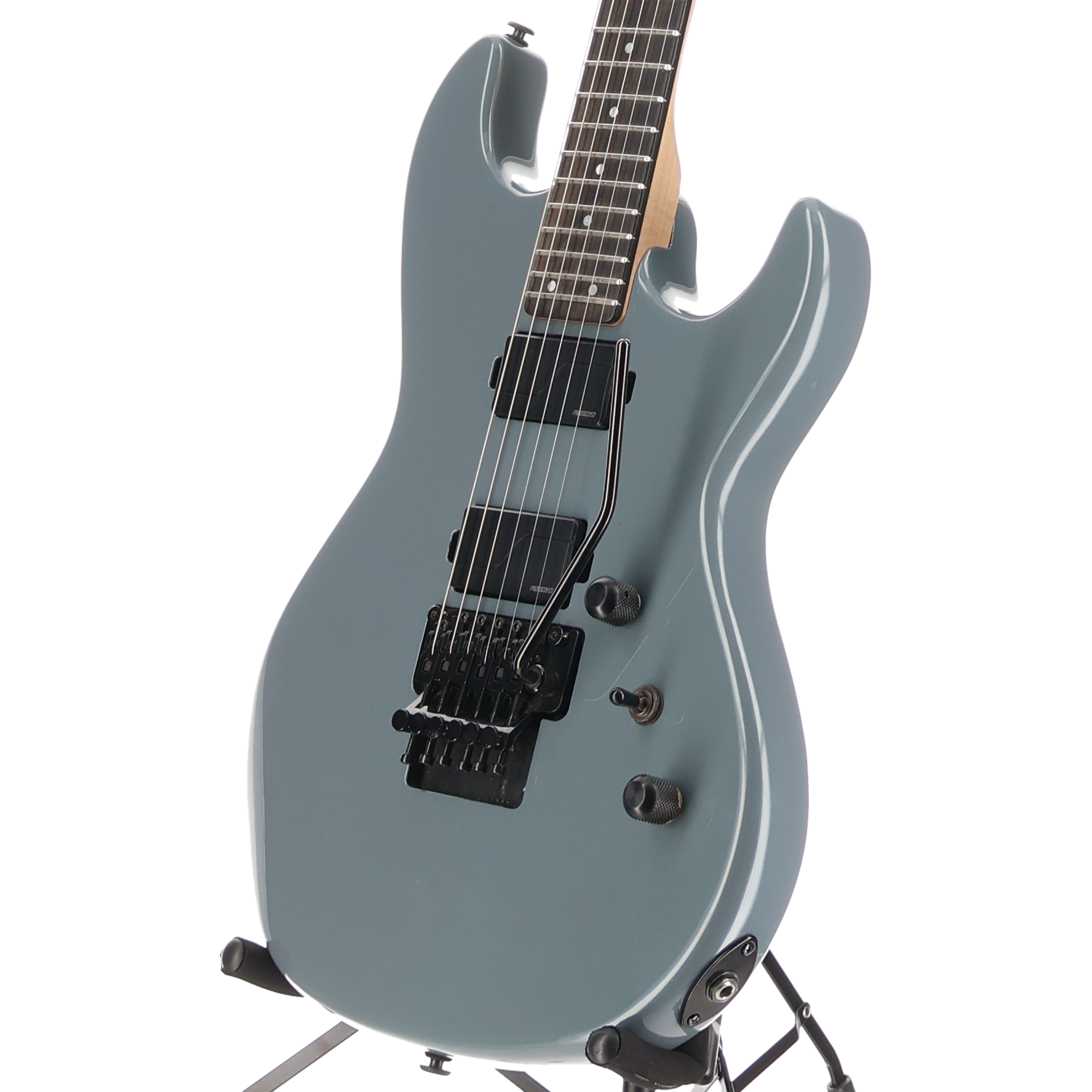 G&L Fullerton Deluxe Rampage 24 - Sparkle Grey, Ebony Fingerboard, Black Floyd Rose, Fishman Humbuckers (L9) (71601)