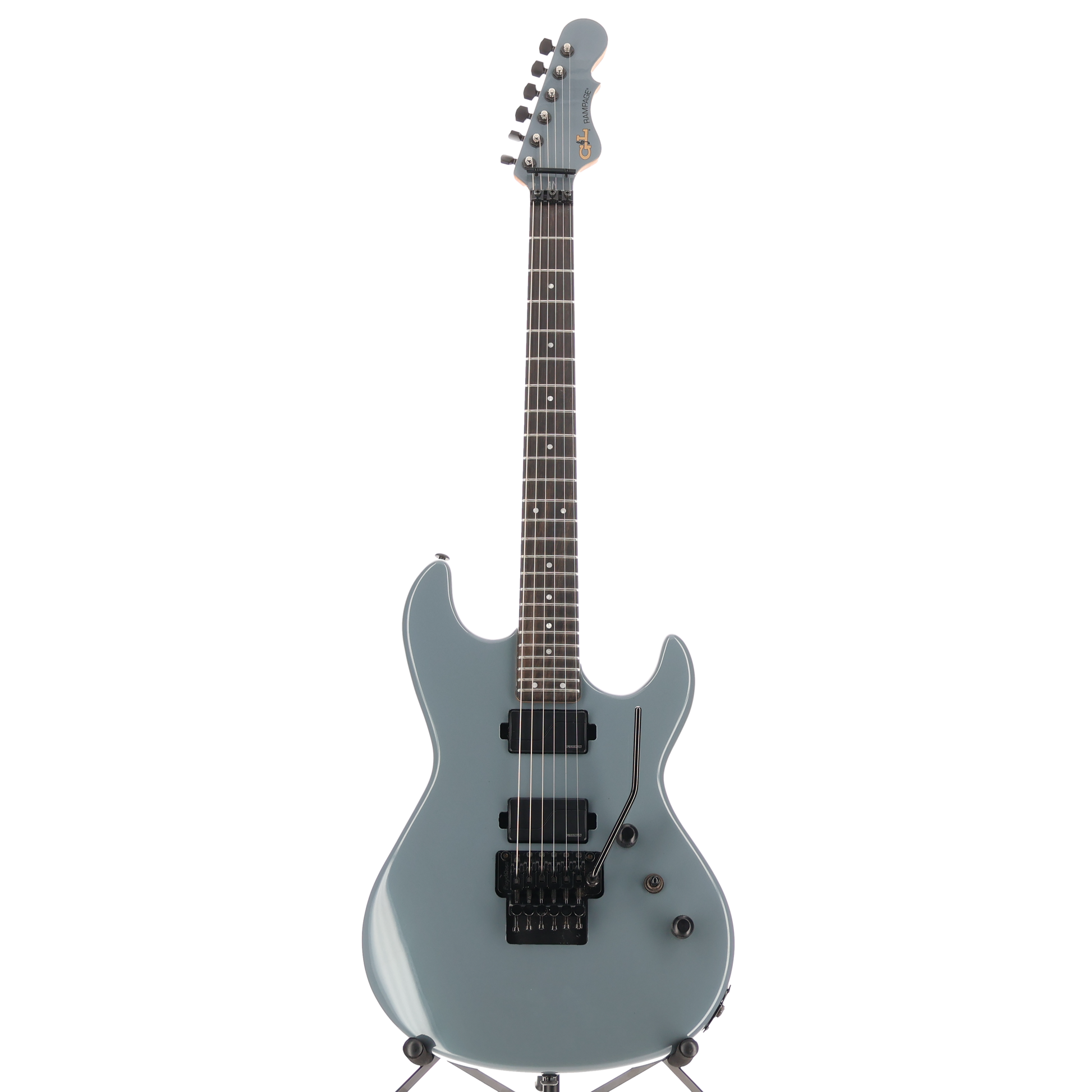G&L Fullerton Deluxe Rampage 24 - Sparkle Grey, Ebony Fingerboard, Black Floyd Rose, Fishman Humbuckers (L9) (71601)