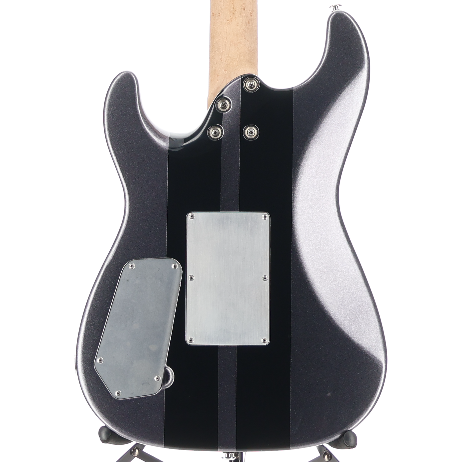 G&L G&L Custom Shop Legacy HH RMC Floyd Rose, Graphite Metallic w/ Black Racing Stripes (05015)