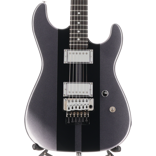 G&L G&L Custom Shop Legacy HH RMC Floyd Rose, Graphite Metallic w/ Black Racing Stripes (05015)