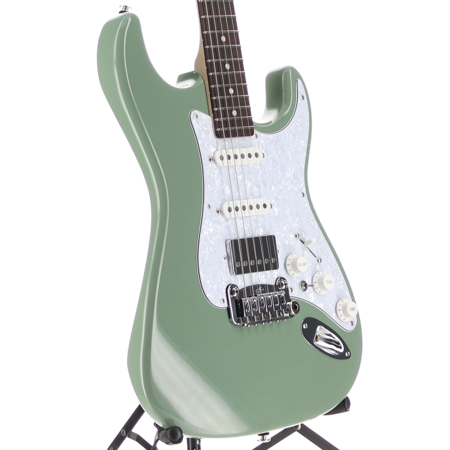 G&L The G&L Fullerton Deluxe Legacy HB HSS Electric Guitar in Matcha Green (06103)