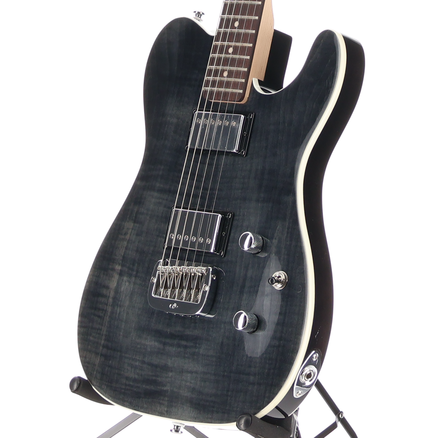G&L Tribute Series ASAT Deluxe Carved Top Electric Guitar Trans Black (RP) (R43R0)