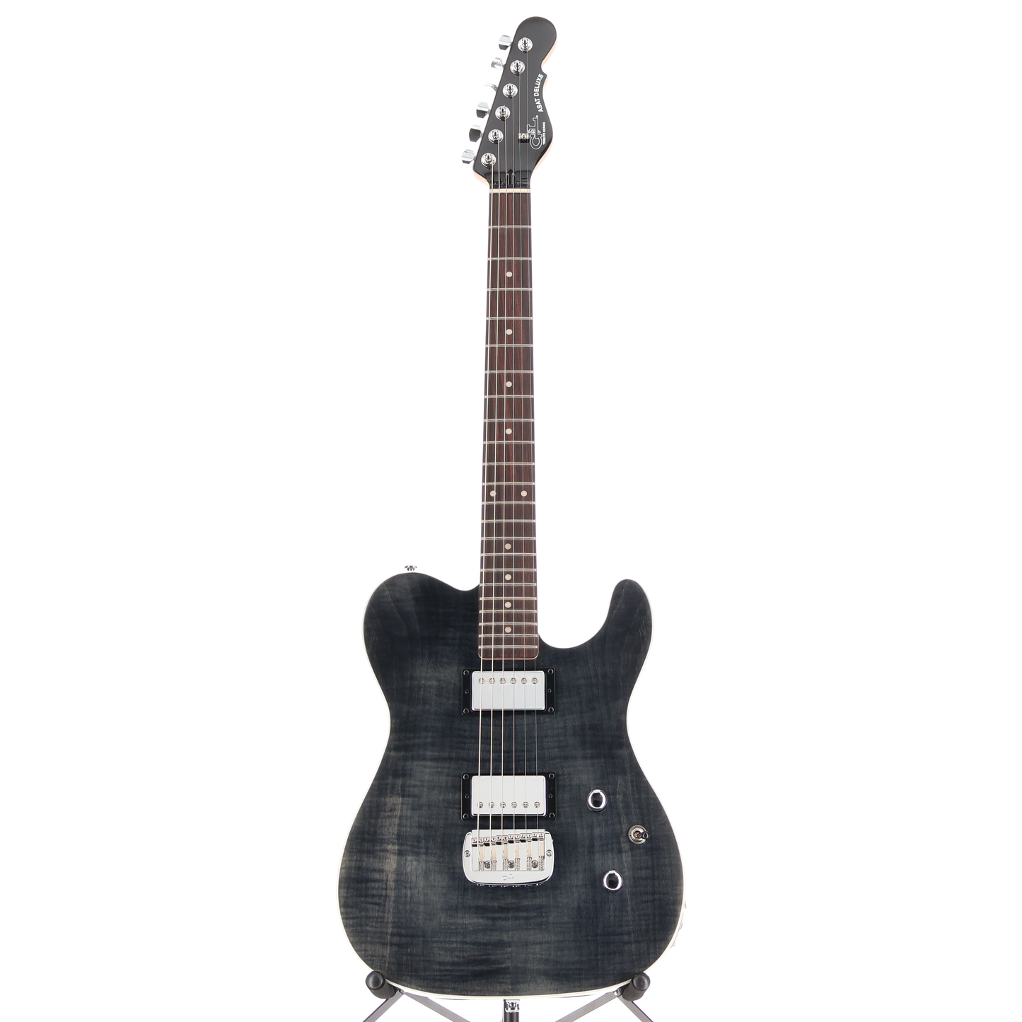 G&L Tribute Series ASAT Deluxe Carved Top Electric Guitar Trans Black (RP) (R43R0)