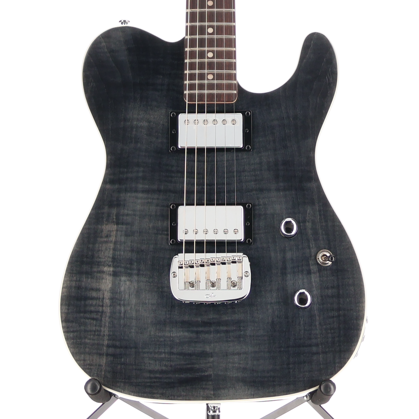 G&L Tribute Series ASAT Deluxe Carved Top Electric Guitar Trans Black (RP) (R43R0)