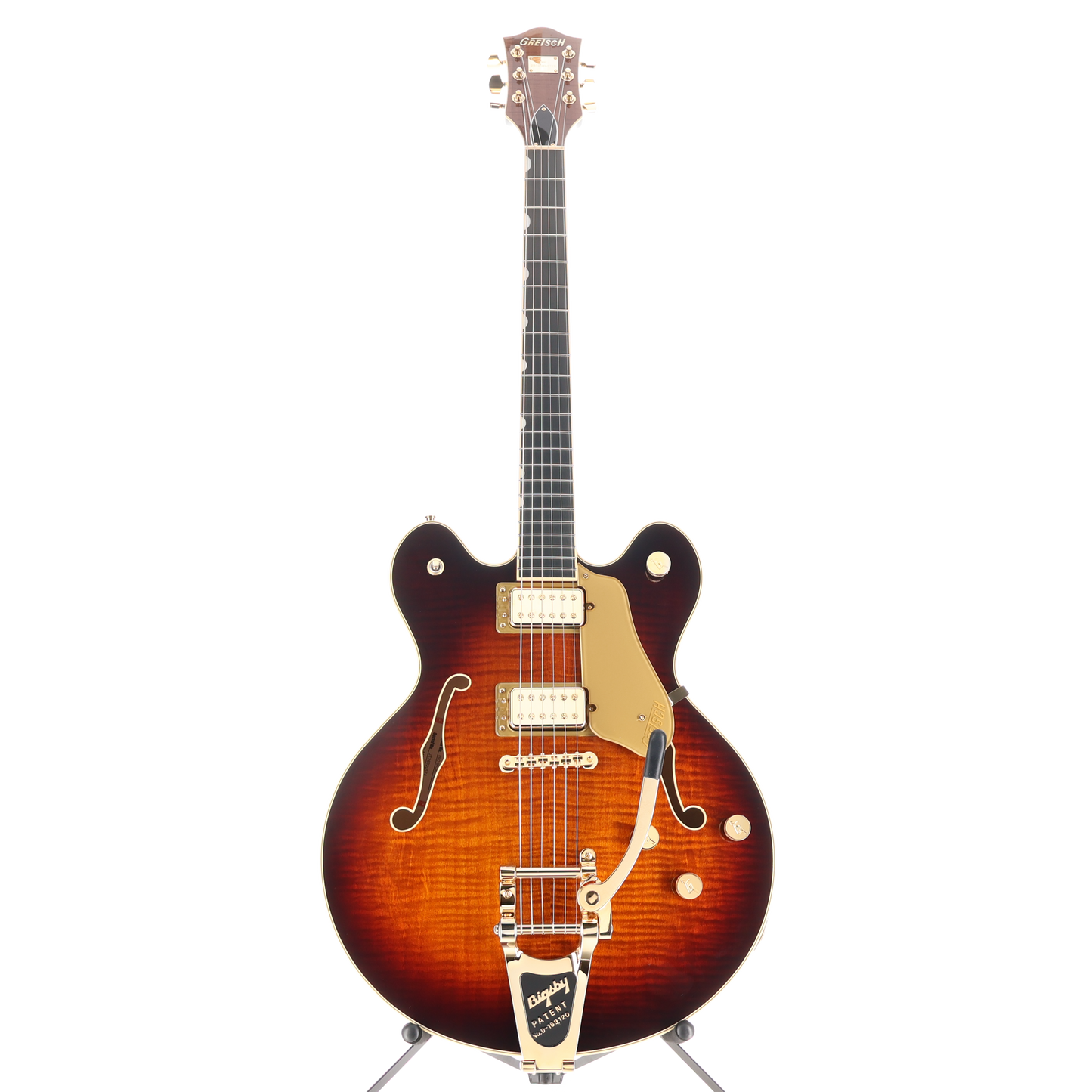 Gretsch Broadkaster LX Figured Center Block Bigsby Gold Hardware Ebony Fingerboard, Havana Burst (Y5) (20574)