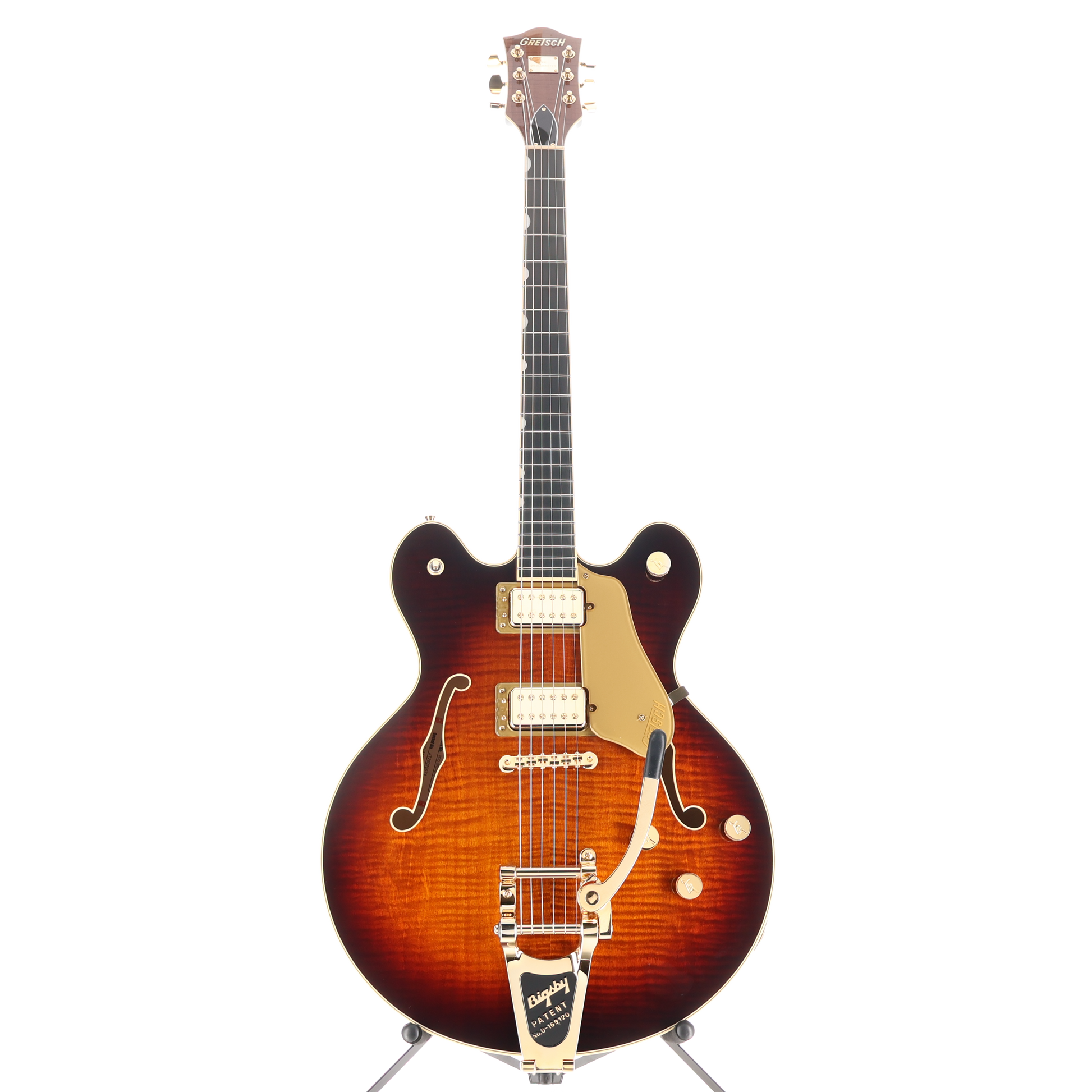 Gretsch Broadkaster LX Figured Center Block Bigsby Gold Hardware Ebony Fingerboard, Havana Burst (Y5) (20574)