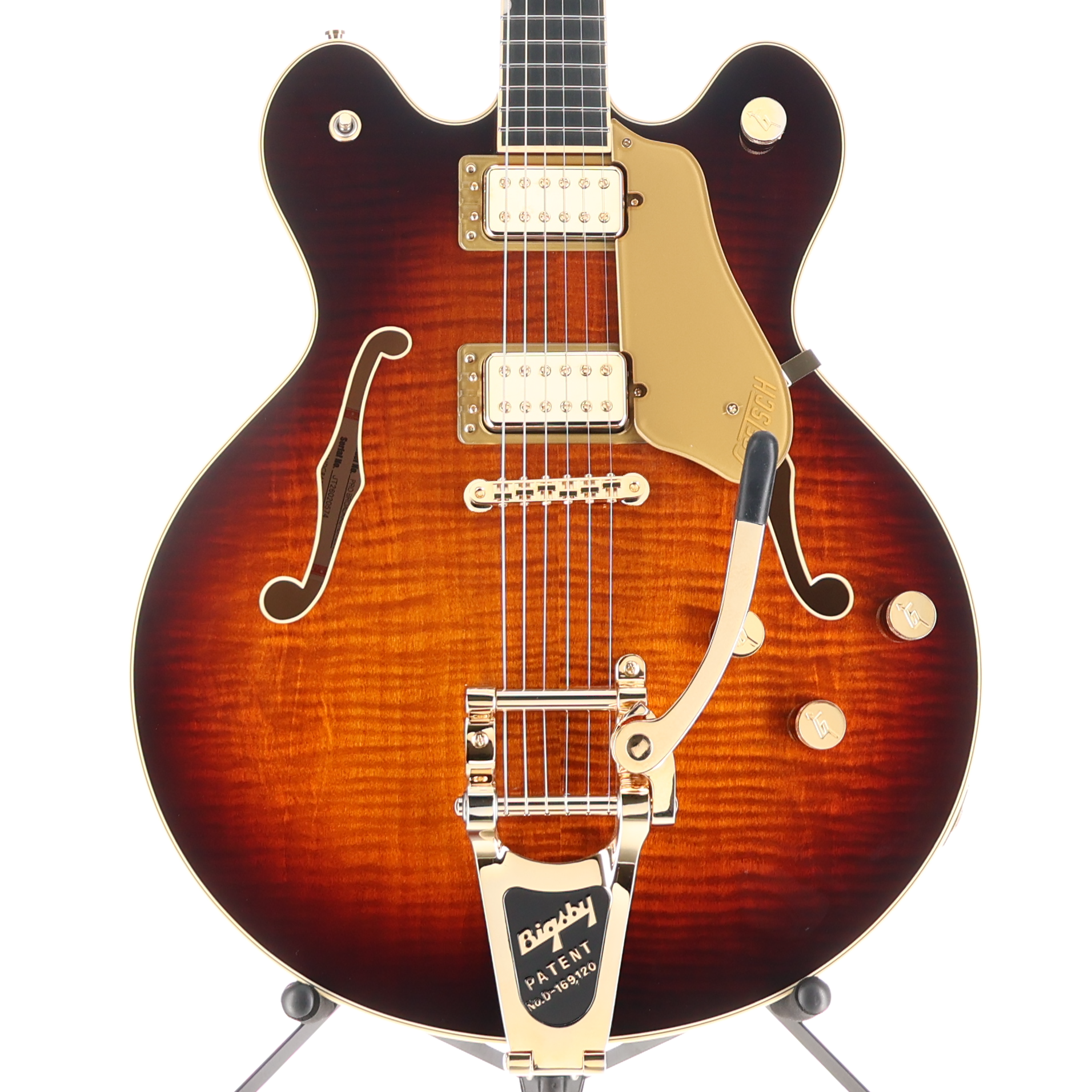 Gretsch Broadkaster LX Figured Center Block Bigsby Gold Hardware Ebony Fingerboard, Havana Burst (Y5) (20574)