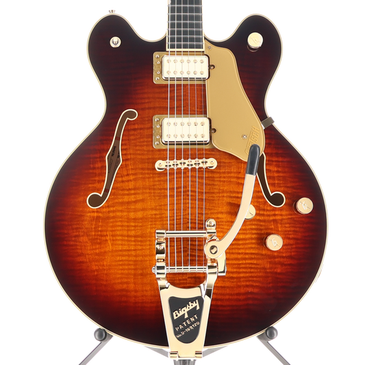 Gretsch Broadkaster LX Figured Center Block Bigsby Gold Hardware Ebony Fingerboard, Havana Burst (Y5) (20574)