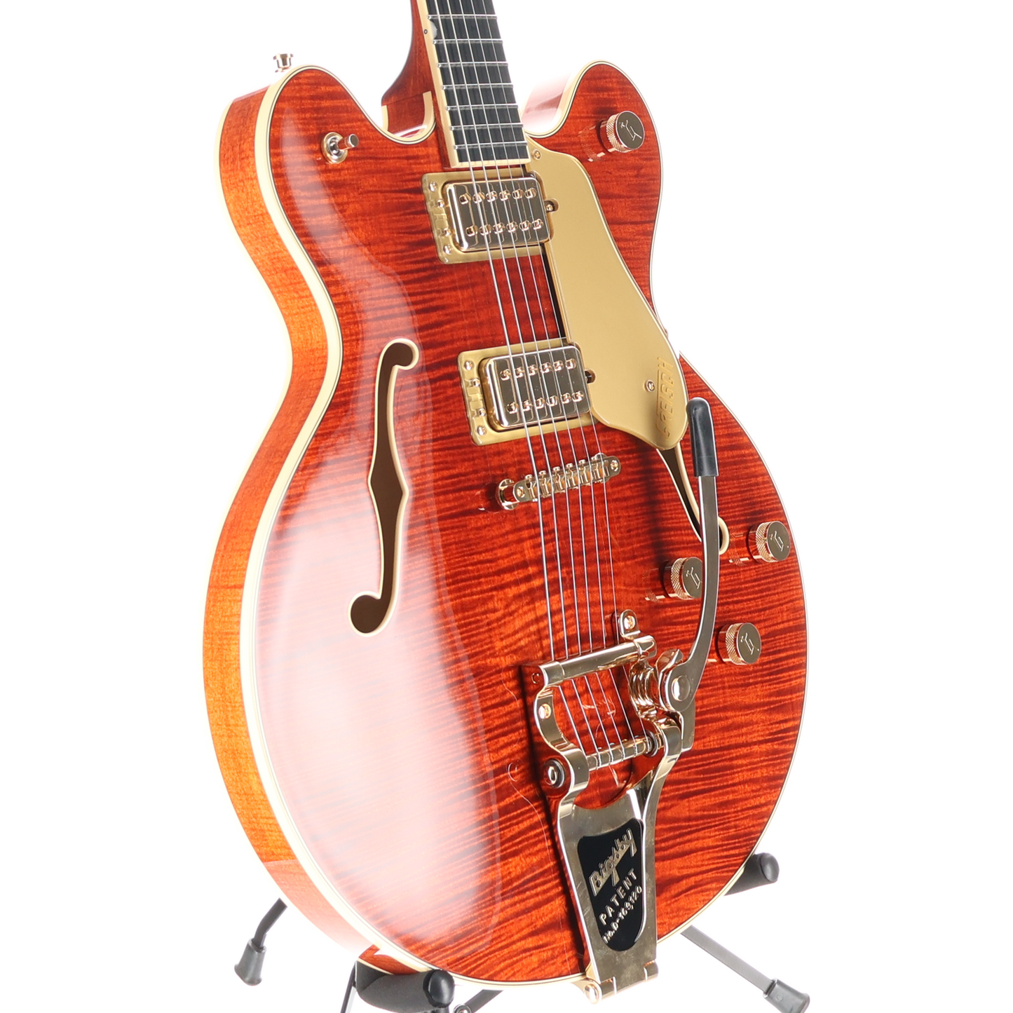 Gretsch Broadkaster LX Figured Center Block with String-Thru Bigsby, Bourbon Stain, Fully Refurbished (RC1) (03235)