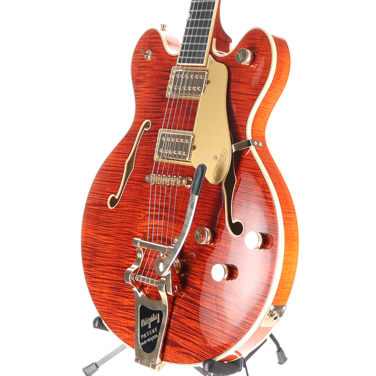 Gretsch Broadkaster LX Figured Center Block with String-Thru Bigsby, Bourbon Stain, Fully Refurbished (RC1) (03235)