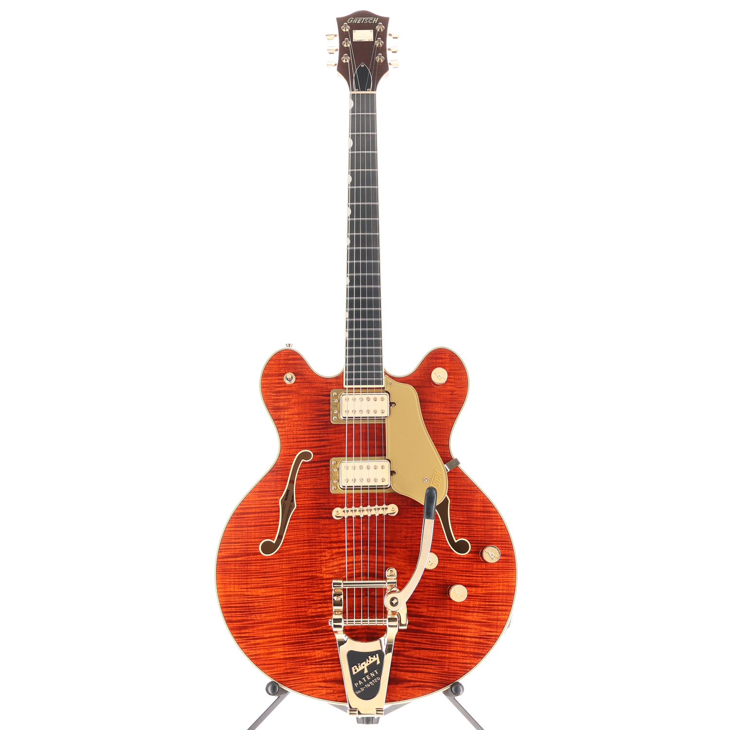 Gretsch Broadkaster LX Figured Center Block with String-Thru Bigsby, Bourbon Stain, Fully Refurbished (RC1) (03235)
