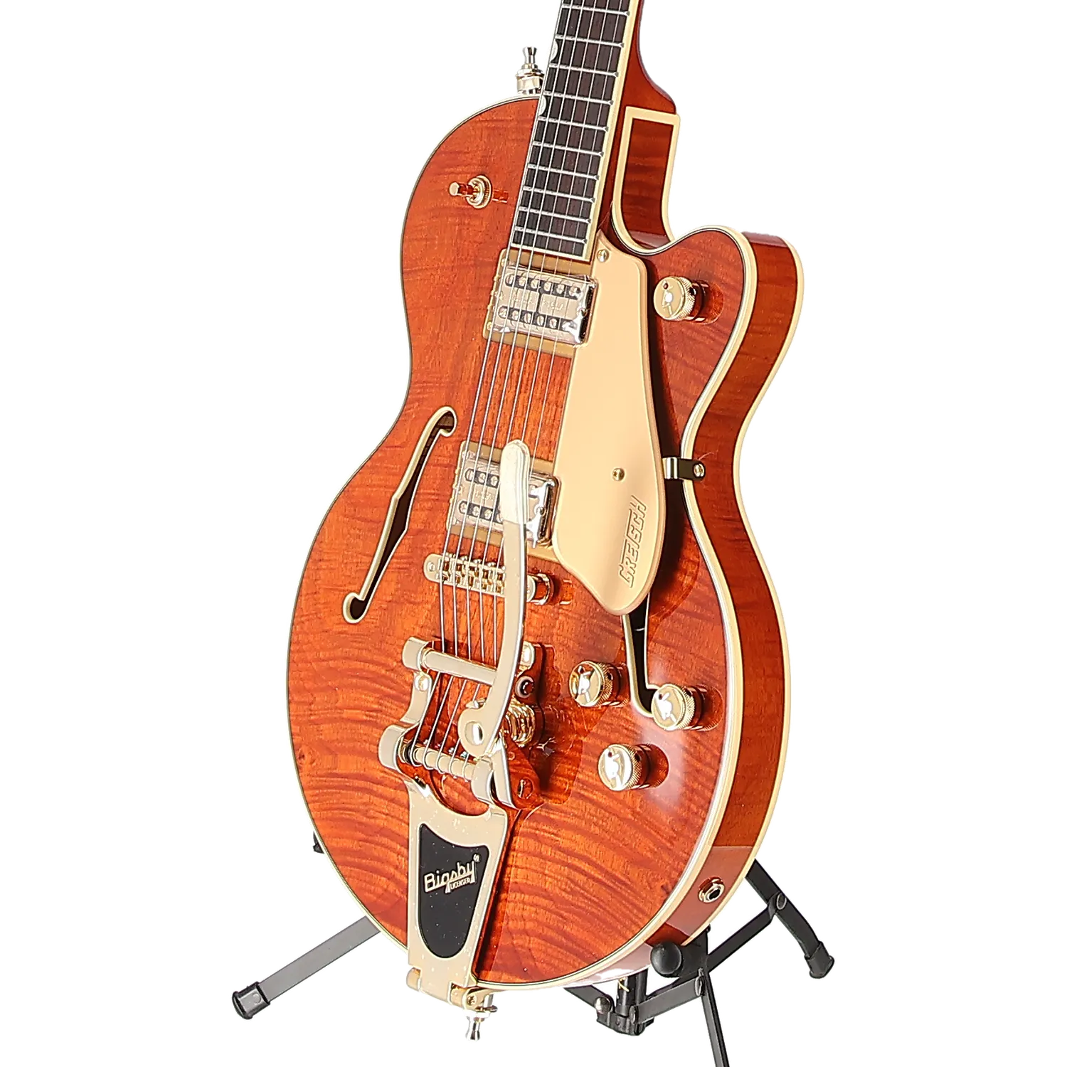 Gretsch Electromatic LTD Flame Okoume Broadkaster Jr. Single-Cut Bigsby, Rosewood Fingerboard, Roundup Orange (ED9) (50204)