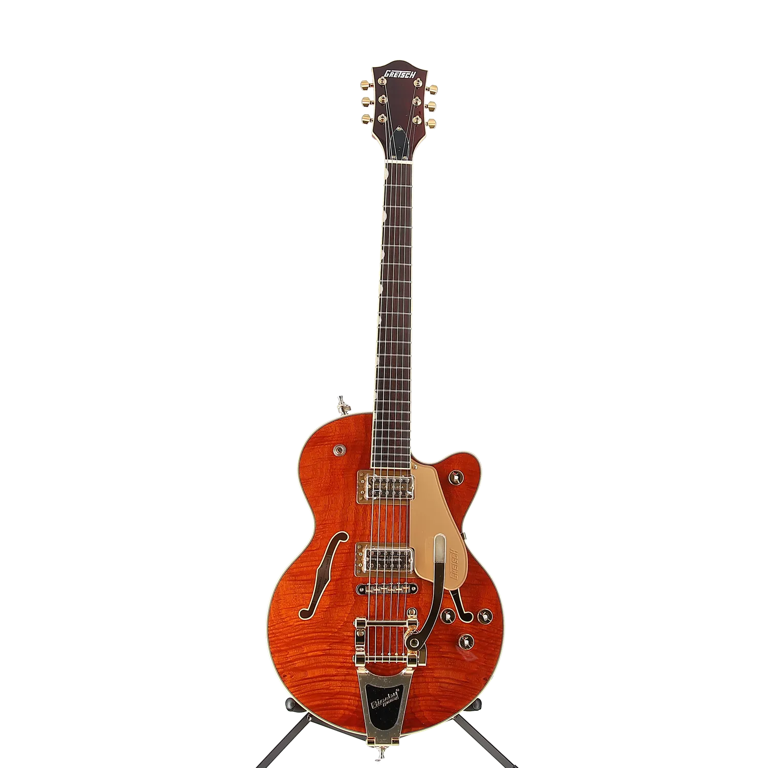 Gretsch Electromatic LTD Flame Okoume Broadkaster Jr. Single-Cut Bigsby, Rosewood Fingerboard, Roundup Orange (ED9) (50204)