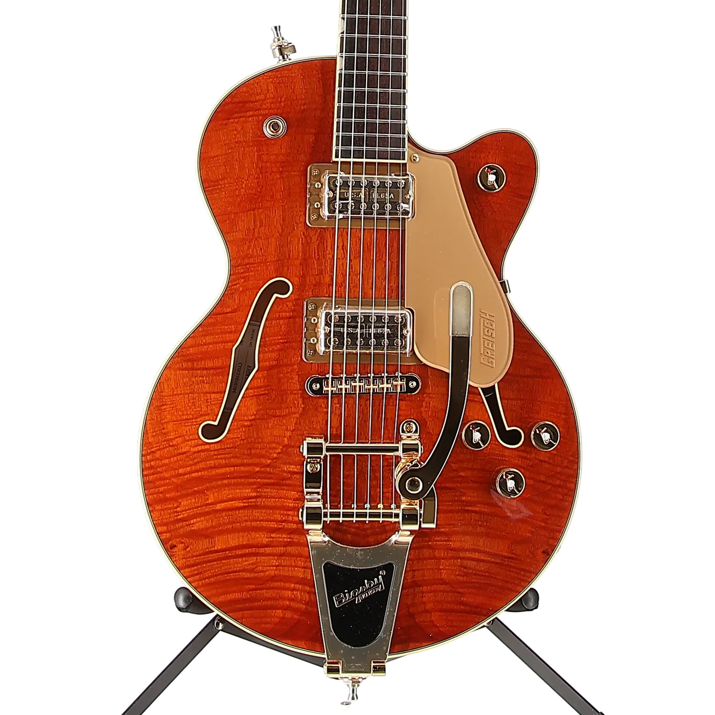 Gretsch Electromatic LTD Flame Okoume Broadkaster Jr. Single-Cut Bigsby, Rosewood Fingerboard, Roundup Orange (ED9) (50204)