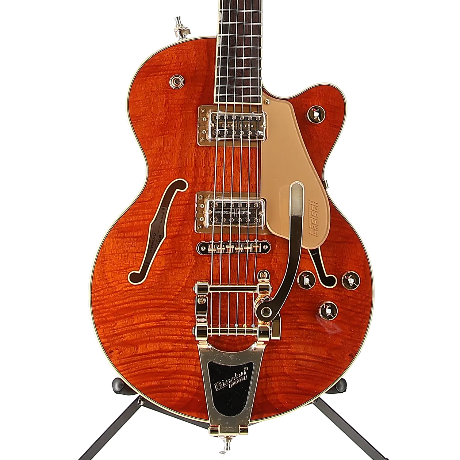 Gretsch Electromatic LTD Flame Okoume Broadkaster Jr. Single-Cut Bigsby, Rosewood Fingerboard, Roundup Orange (ED9) (50204)