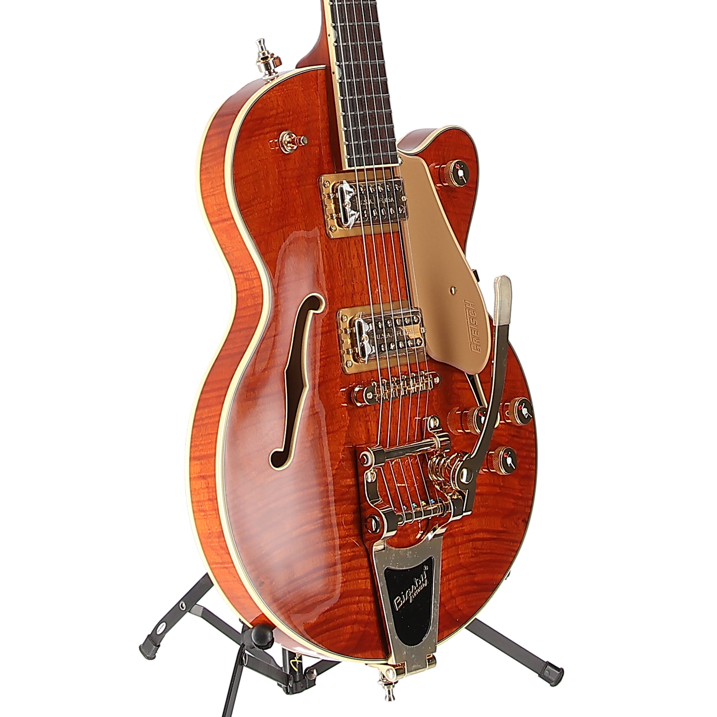 Gretsch Electromatic LTD Flame Okoume Broadkaster Jr. Single-Cut Bigsby, Rosewood Fingerboard, Roundup Orange (U13) (50204)