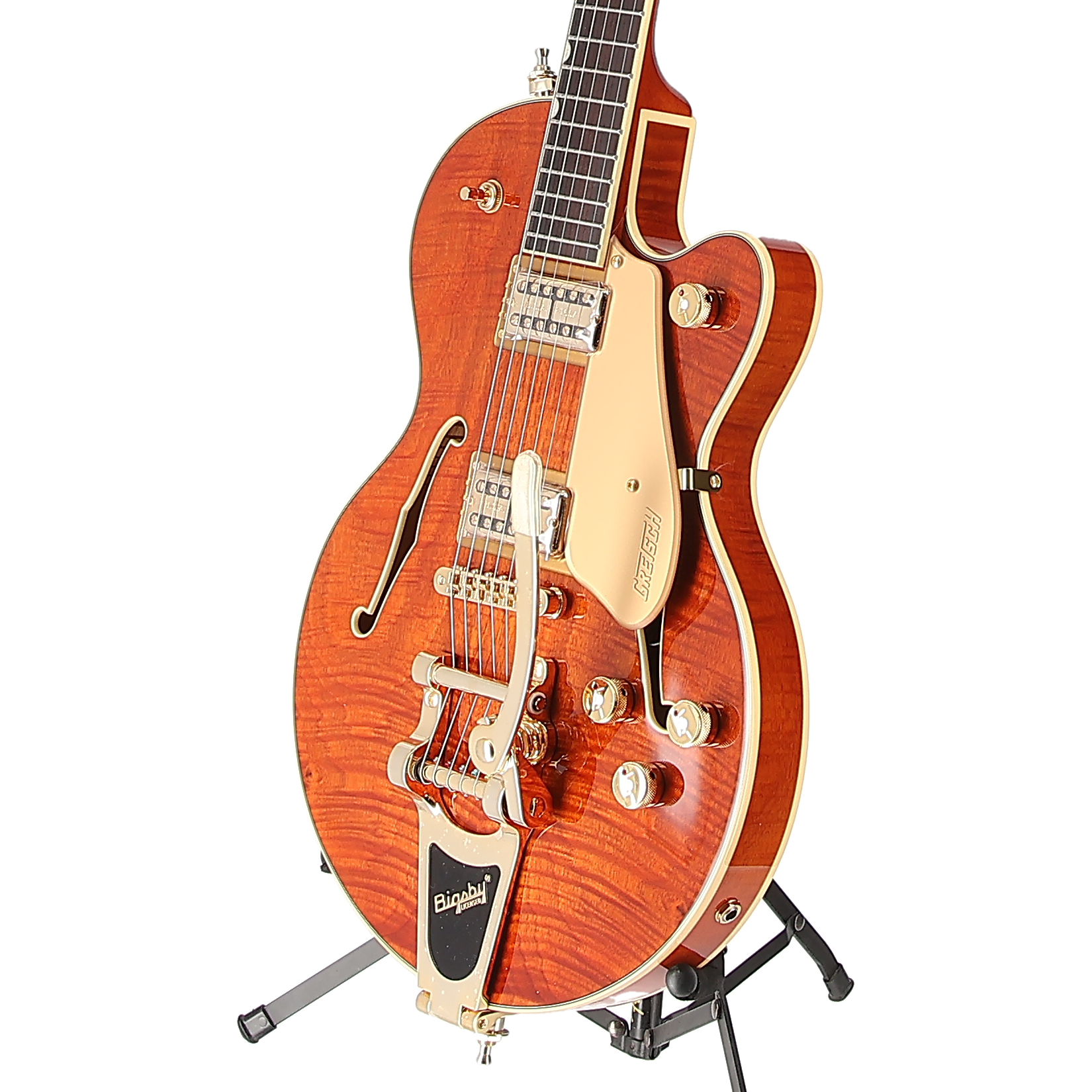 Gretsch Electromatic LTD Flame Okoume Broadkaster Jr. Single-Cut Bigsby, Rosewood Fingerboard, Roundup Orange (U13) (50204)