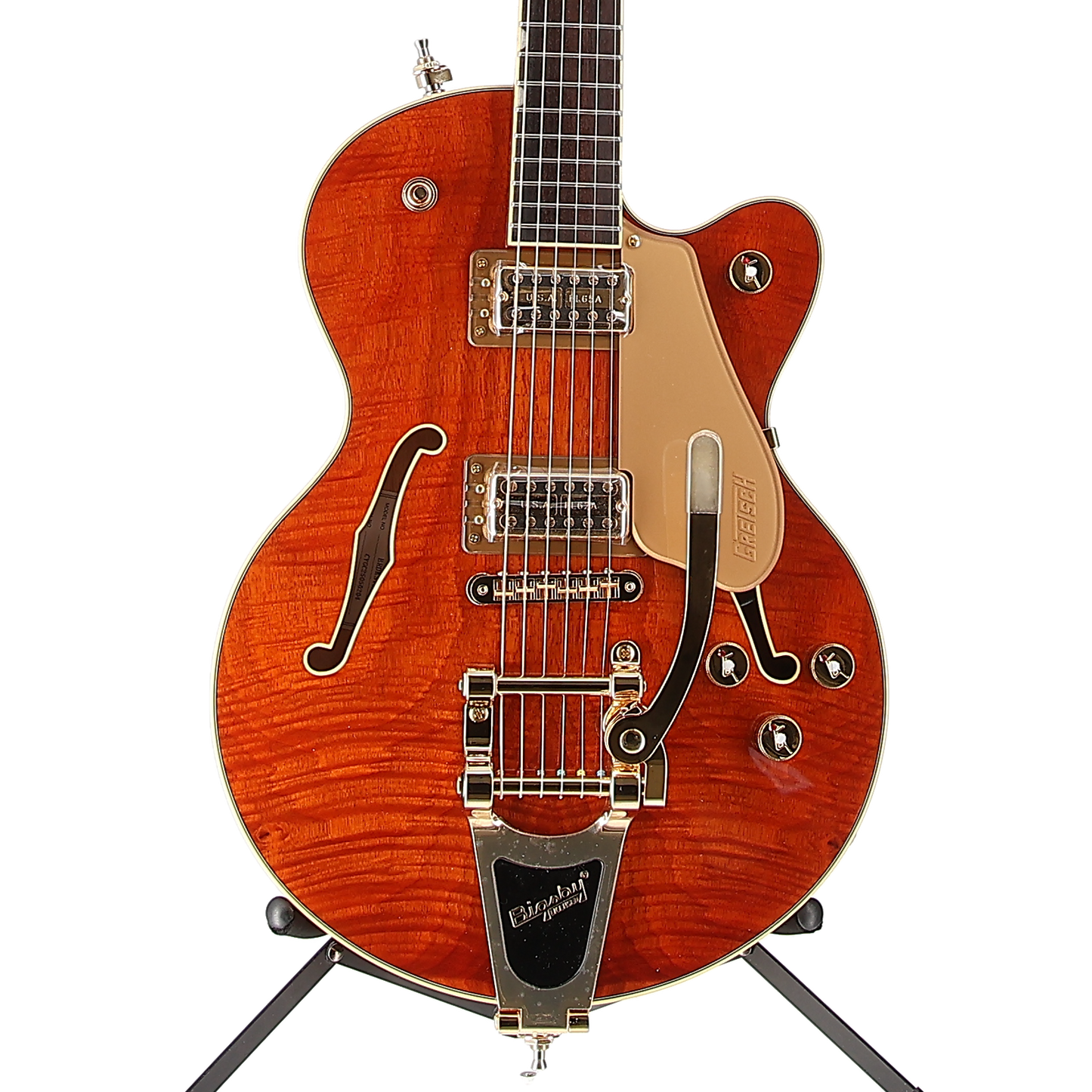 Gretsch Electromatic LTD Flame Okoume Broadkaster Jr. Single-Cut Bigsby, Rosewood Fingerboard, Roundup Orange (U13) (50204)