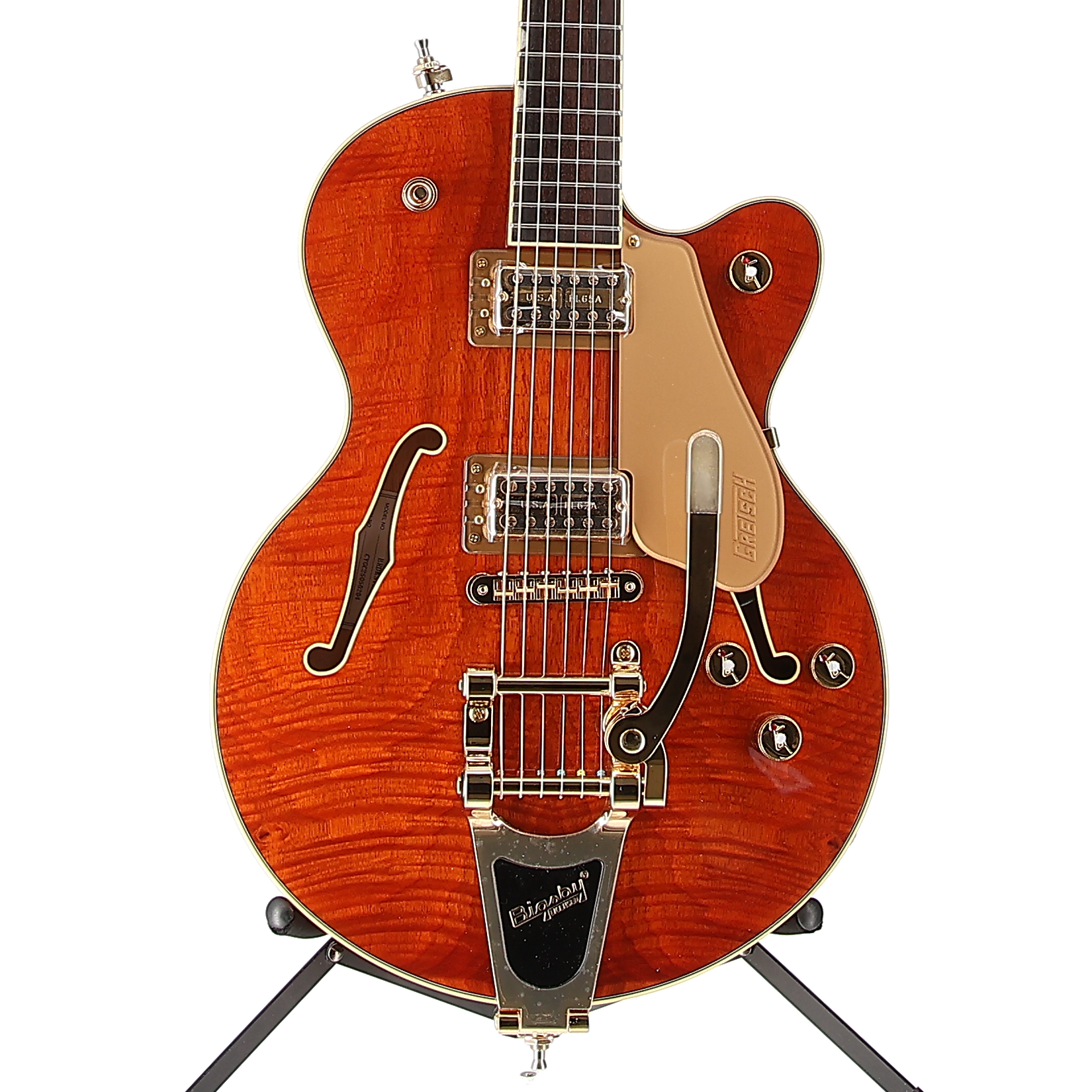 Gretsch Electromatic LTD Flame Okoume Broadkaster Jr. Single-Cut Bigsby, Rosewood Fingerboard, Roundup Orange (U13) (50204)