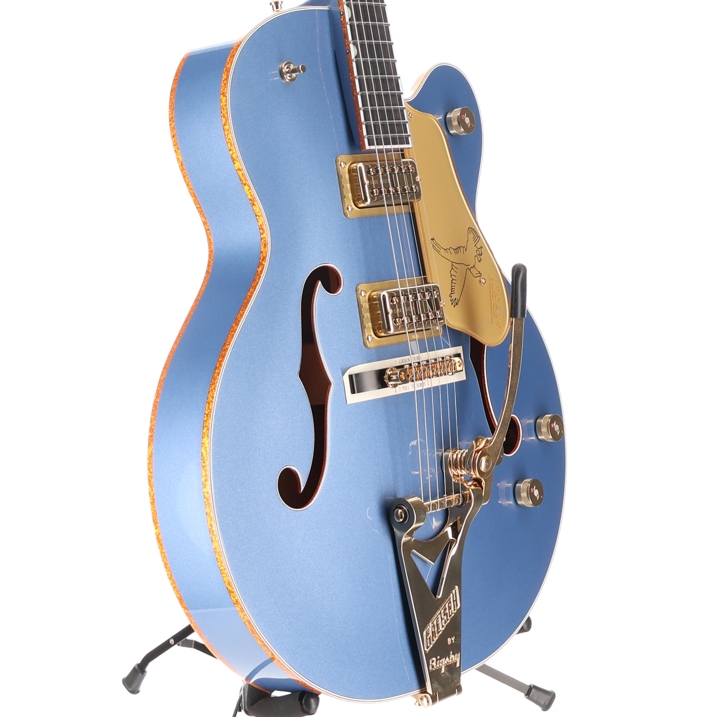 Gretsch Falcon Hollow Body String-Thru Bigsby Gold Hardware, Ebony Fingerboard, Cerulean Smoke (J4) (24471)
