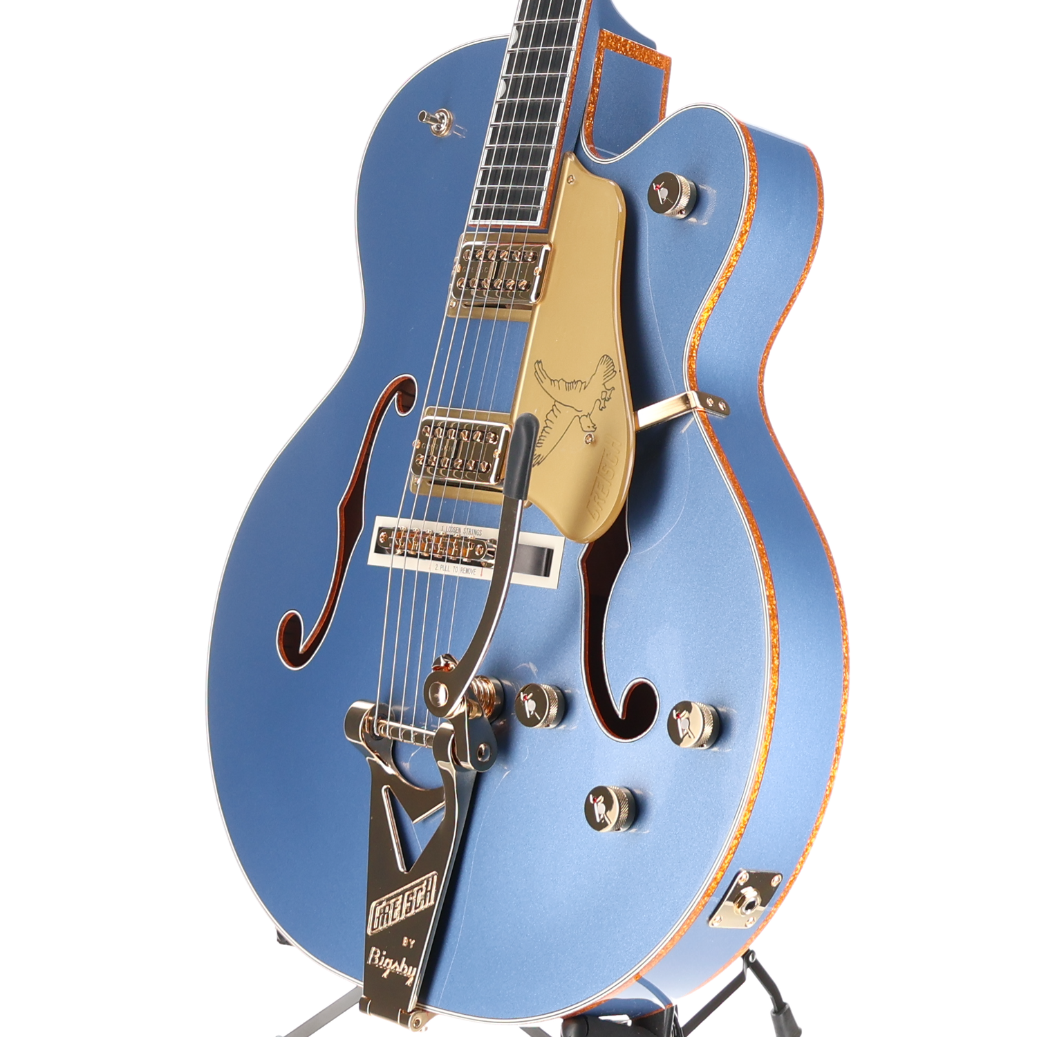 Gretsch Falcon Hollow Body w/ Bigsby and Gold Hardware, Cerulean Smoke, Premium Setup (BB13) (13878)