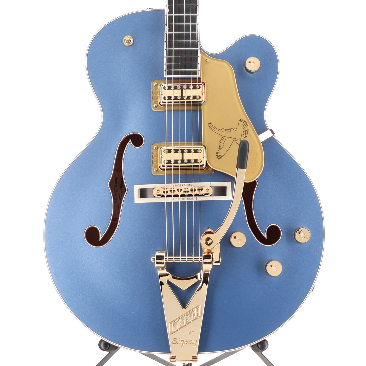 Gretsch Falcon Hollow Body w/ Bigsby and Gold Hardware, Cerulean Smoke, Premium Setup (BB13) (13878)