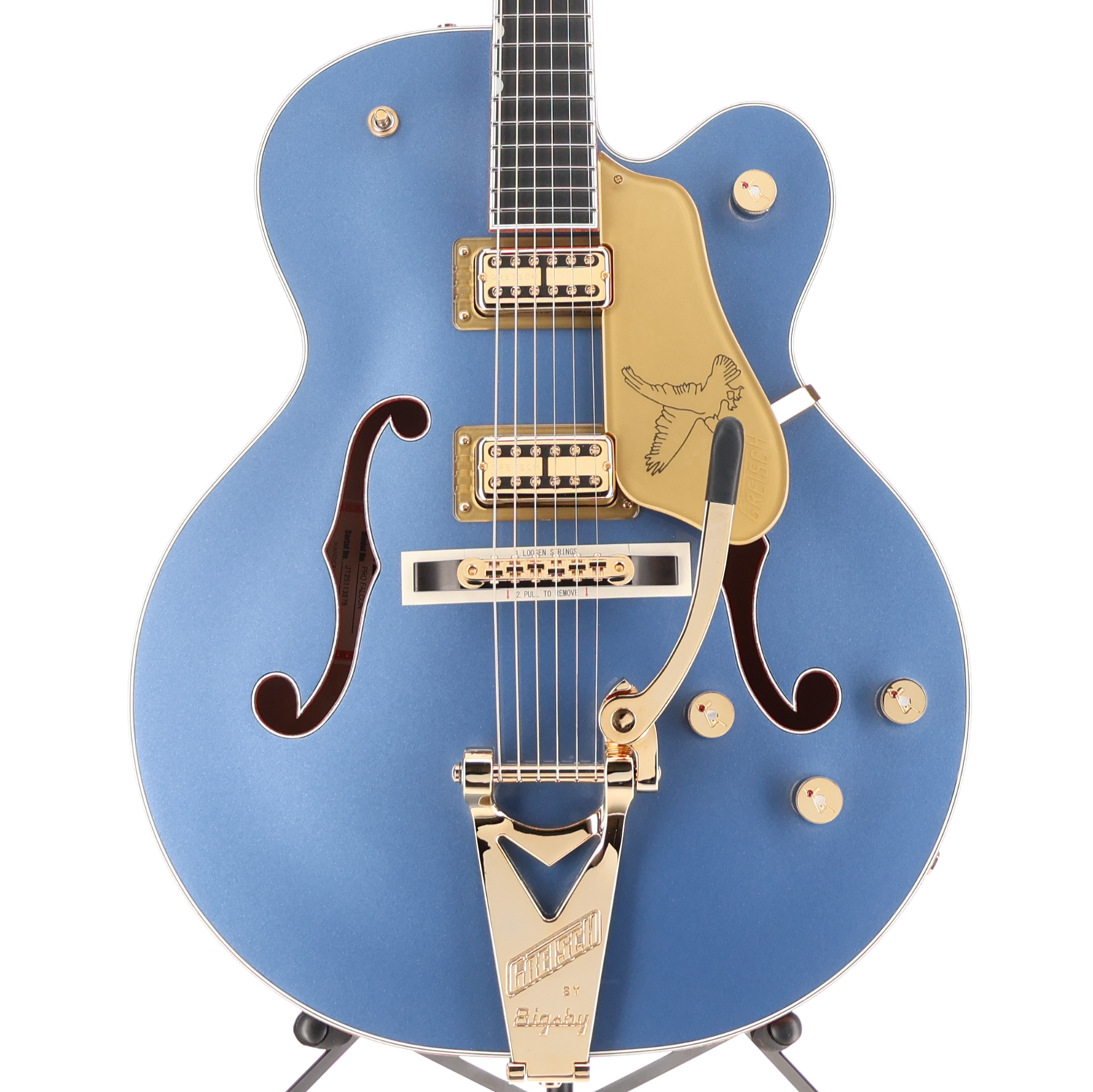 Gretsch Falcon Hollow Body w/ Bigsby and Gold Hardware, Cerulean Smoke, Premium Setup (BB13) (13878)