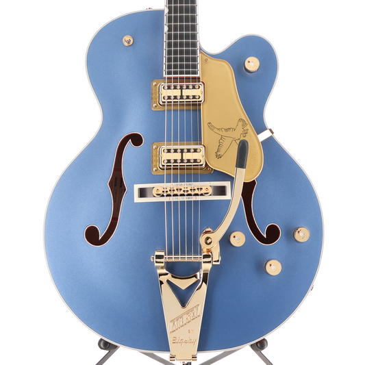 Gretsch Falcon Hollow Body w/ Bigsby and Gold Hardware, Cerulean Smoke, Premium Setup (BB13) (13878)