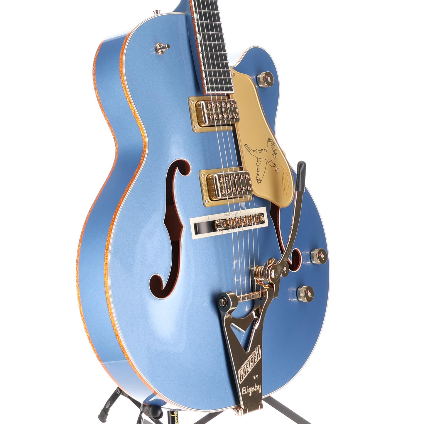 Gretsch Falcon Hollow Body with String-Thru Bigsby and Gold Hardware, Cerulean Smoke, Plays Great (T6) (72116)