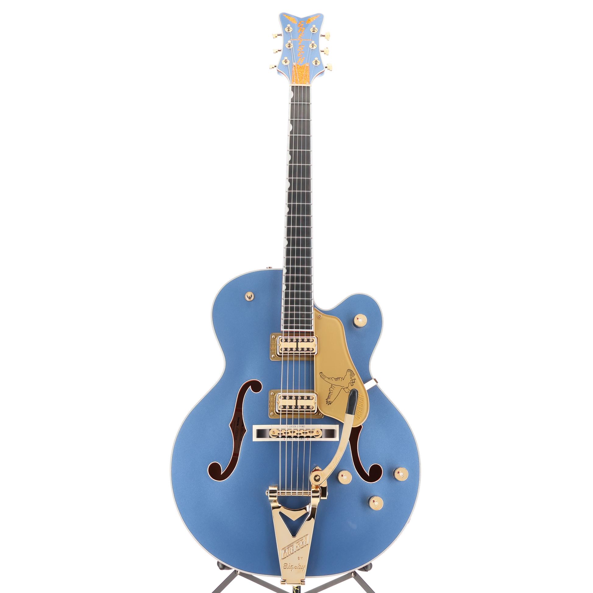 Gretsch Falcon Hollow Body with String-Thru Bigsby and Gold Hardware, Cerulean Smoke, Plays Great (T6) (72116)