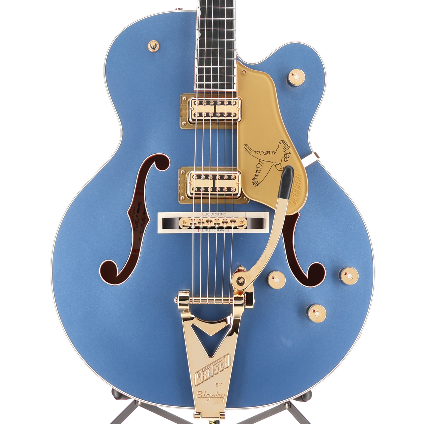 Gretsch Falcon Hollow Body with String-Thru Bigsby and Gold Hardware, Cerulean Smoke, Plays Great (T6) (72116)