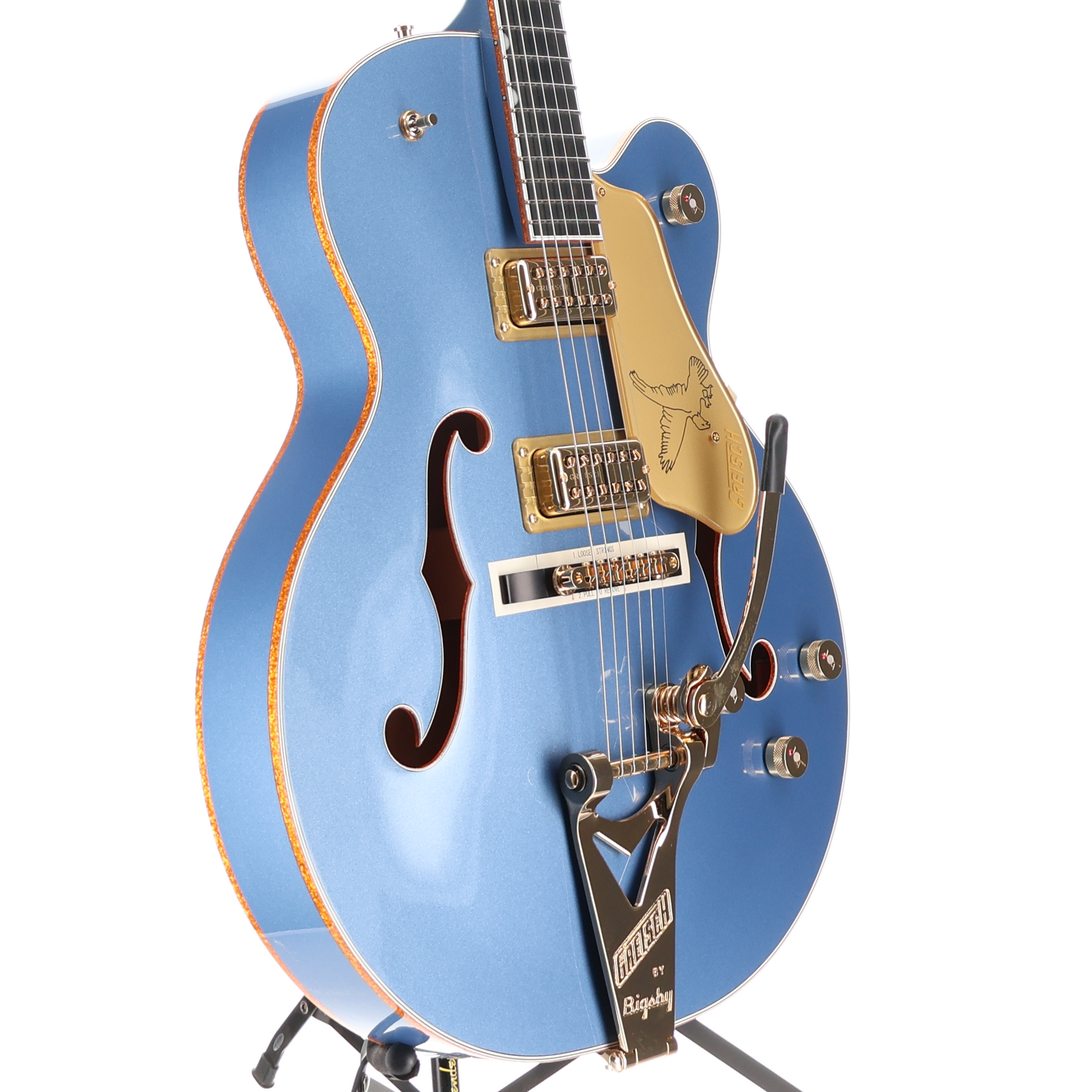 Gretsch Falcon Hollow Body with String-Thru Bigsby and Gold Hardware, Ebony Fingerboard, Cerulean Smoke (T6) (72116)
