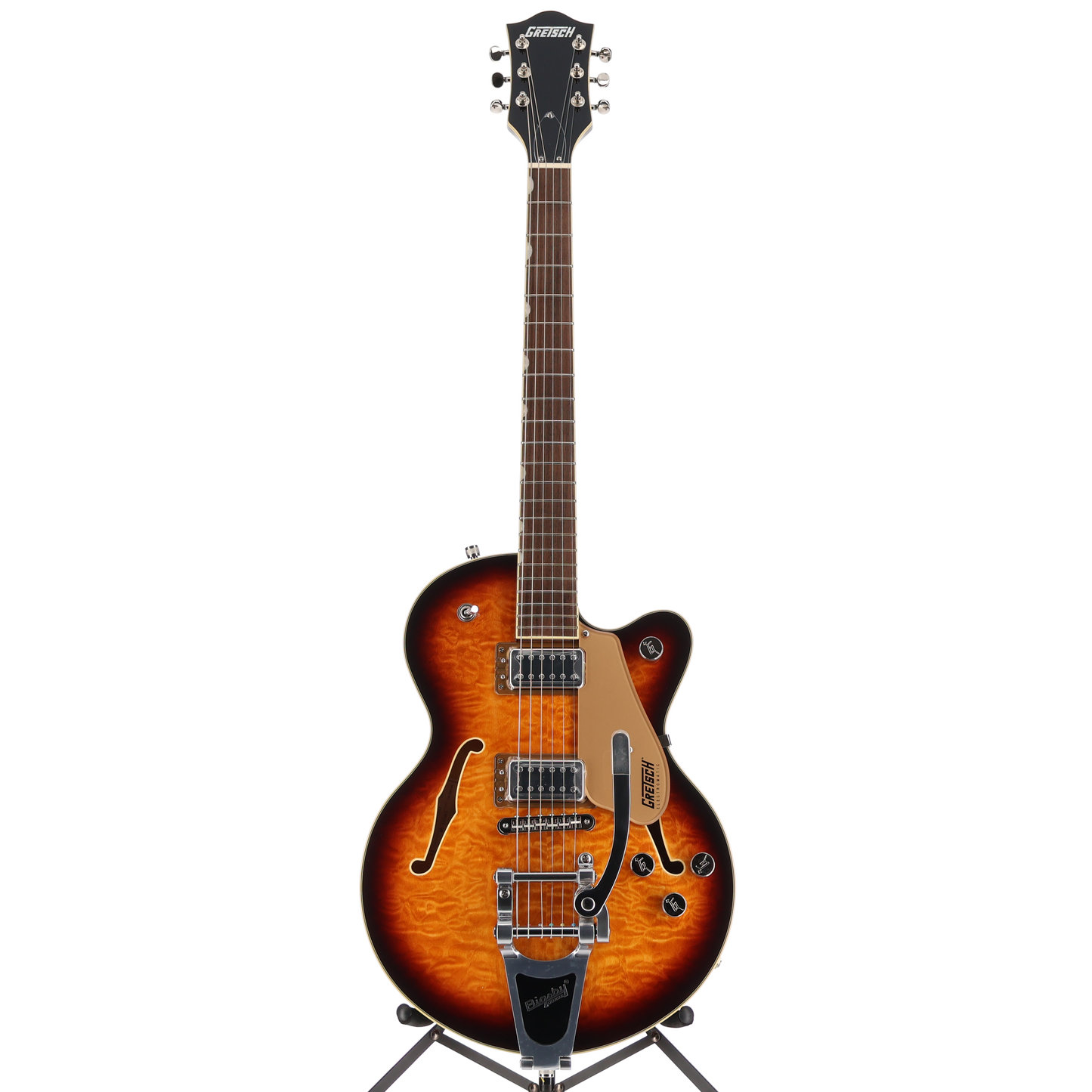 Gretsch G5655T-QM Electromatic Center Block Jr. Single-Cut Quilted Maple, Sweet Tea, Pro Setup (SR) (01209)