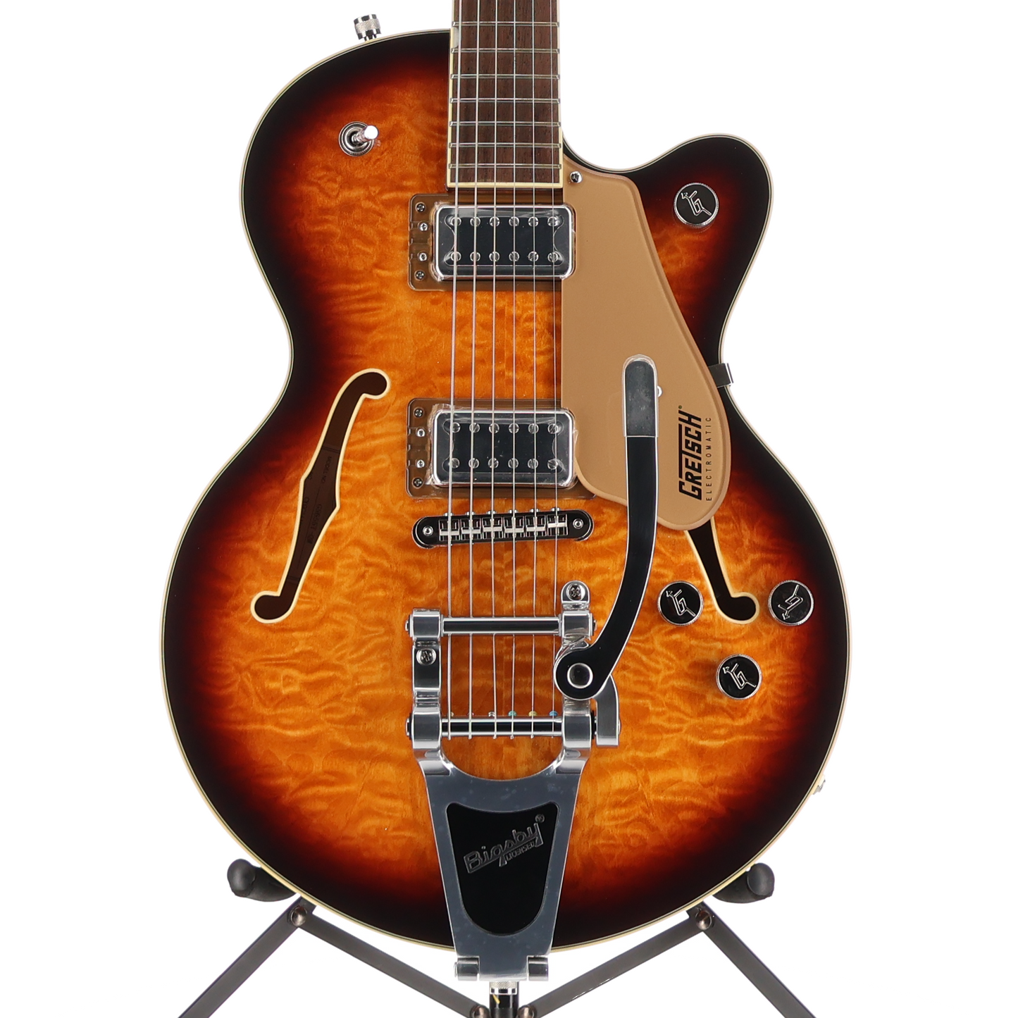 Gretsch G5655T-QM Electromatic Center Block Jr. Single-Cut Quilted Maple, Sweet Tea, Pro Setup (SR) (01209)